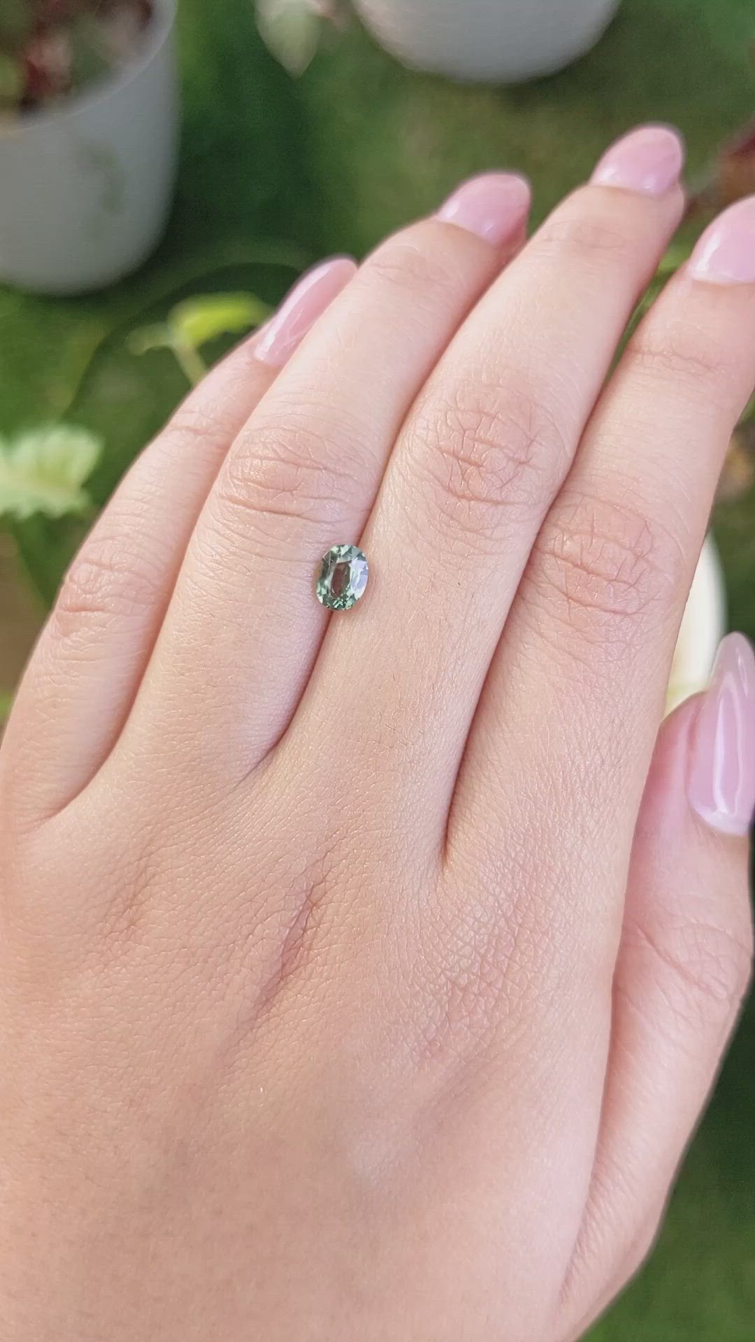 0.82 Ct. Green Sapphire from Madagascar Size Video