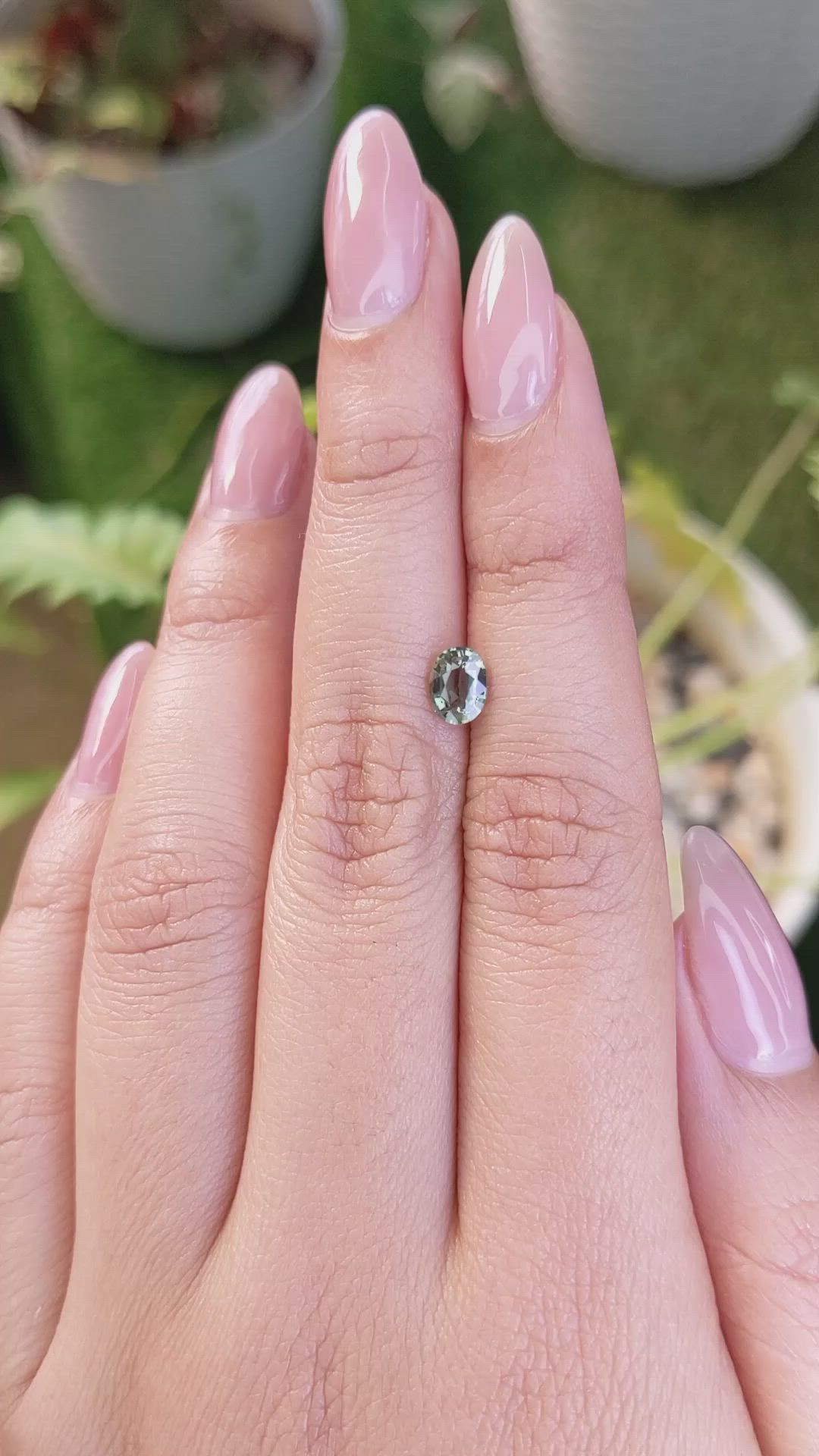 0.82 Ct. Green Sapphire from Madagascar Size Video