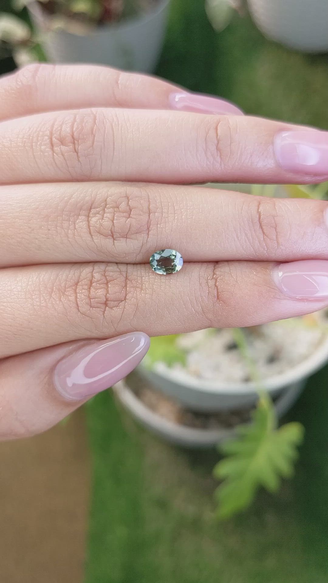 0.82 Ct. Green Sapphire from Madagascar Size Video