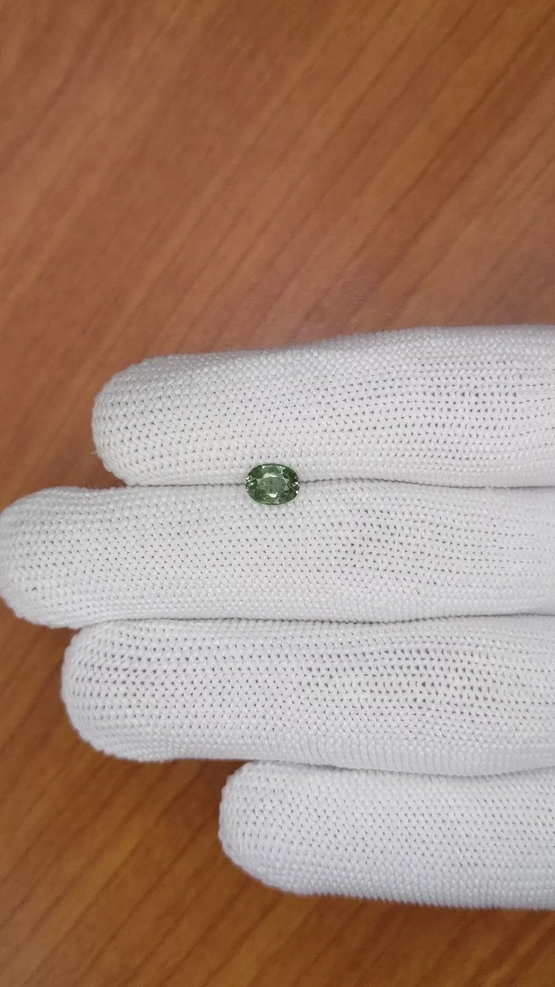 0.82 Ct. Green Sapphire from Madagascar Size Video