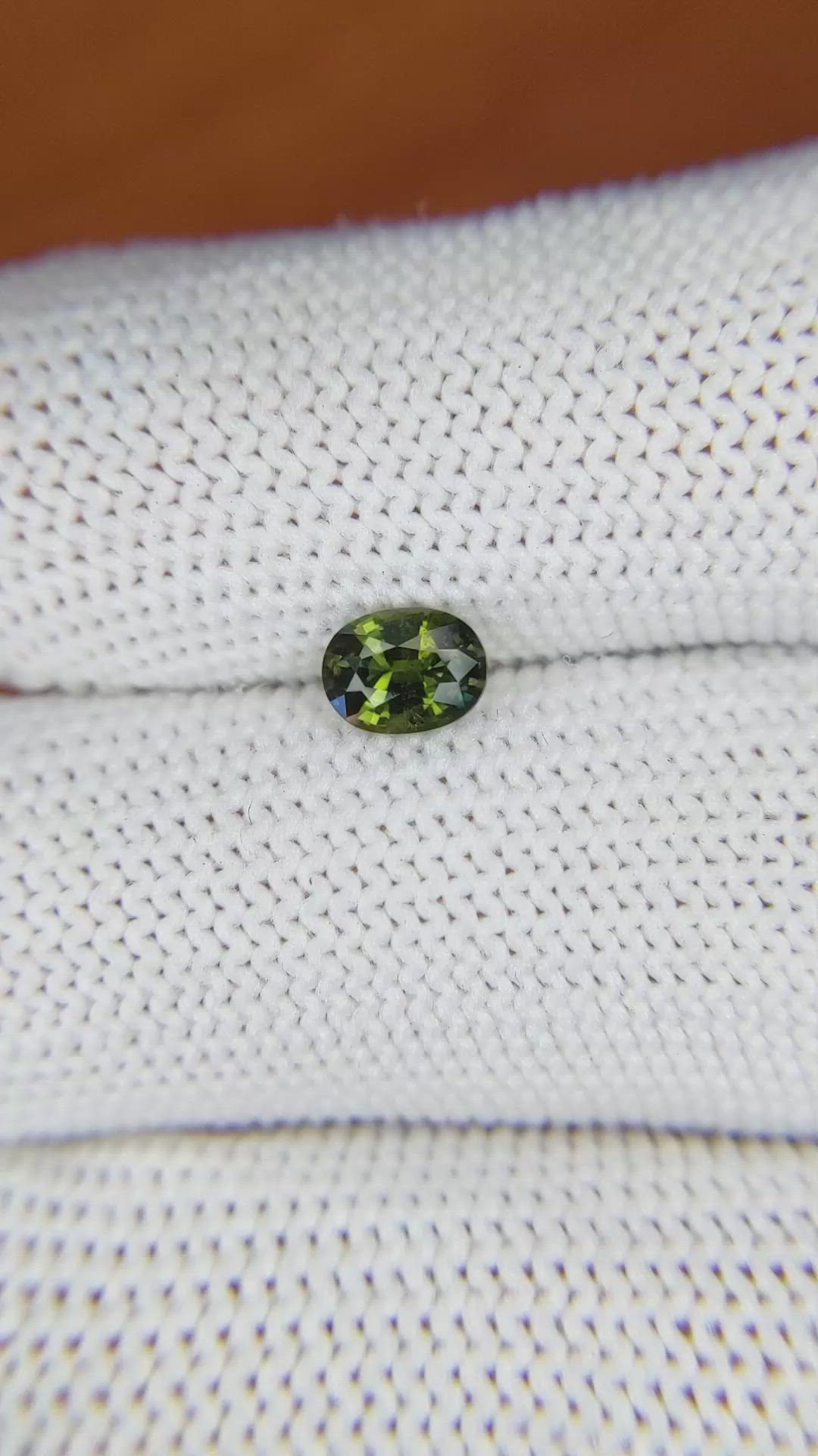 0.65 Ct. Yellowish Green Sapphire from Madagascar Size Video