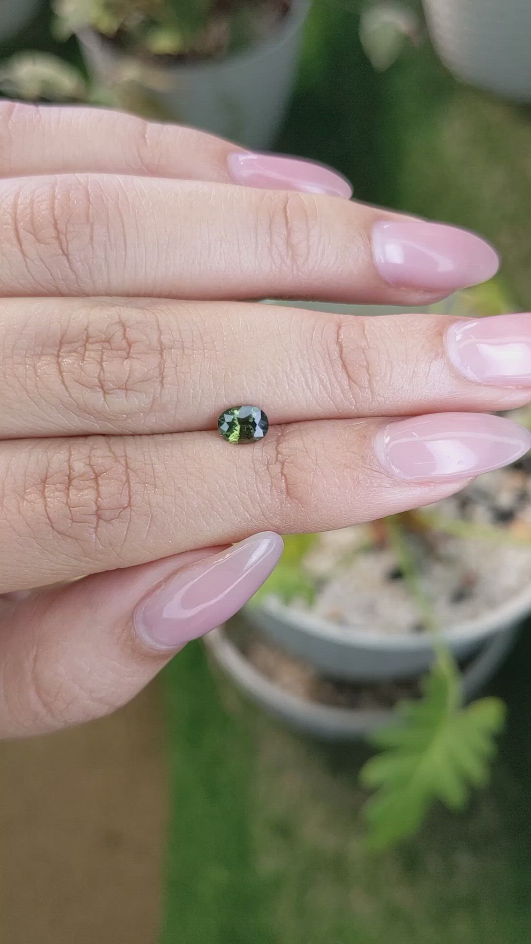 0.65 Ct. Yellowish Green Sapphire from Madagascar Size Video