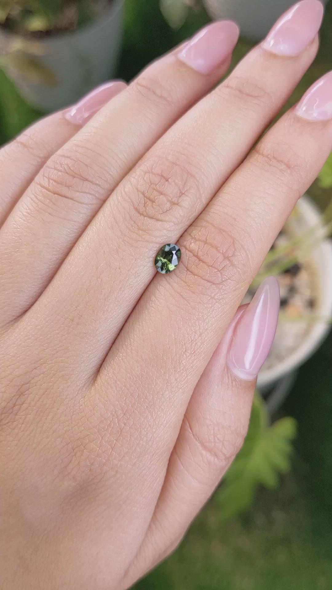 0.65 Ct. Yellowish Green Sapphire from Madagascar Size Video