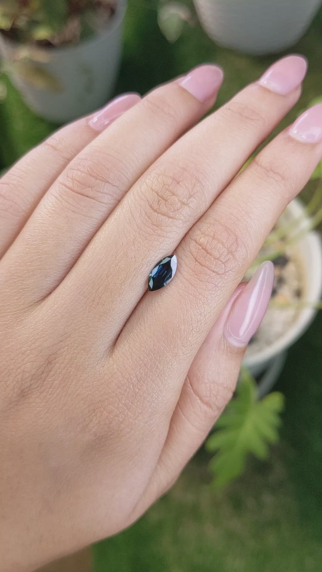 0.85 Ct. Greenish Blue Sapphire from Madagascar Size Video