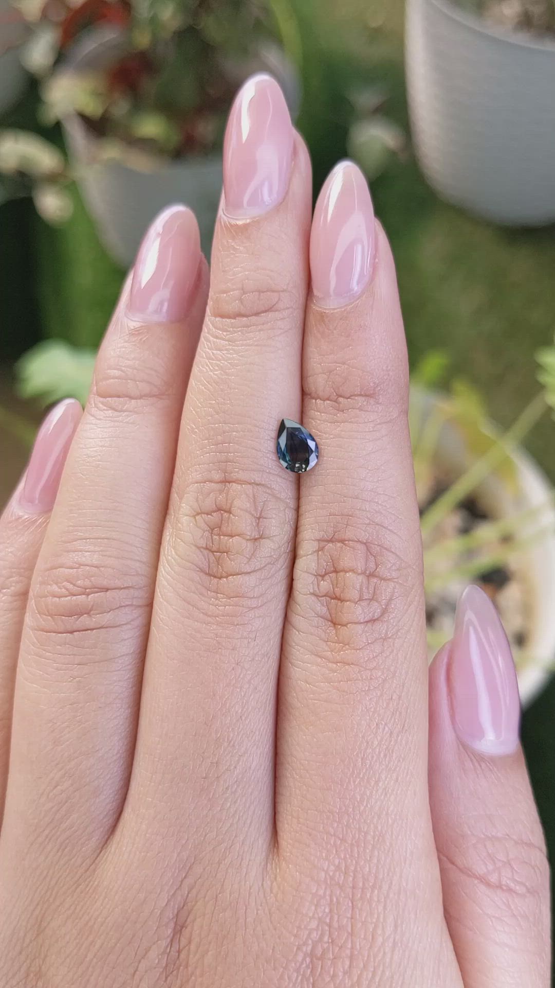 0.62 Ct. Greenish Blue Sapphire from Madagascar Size Video