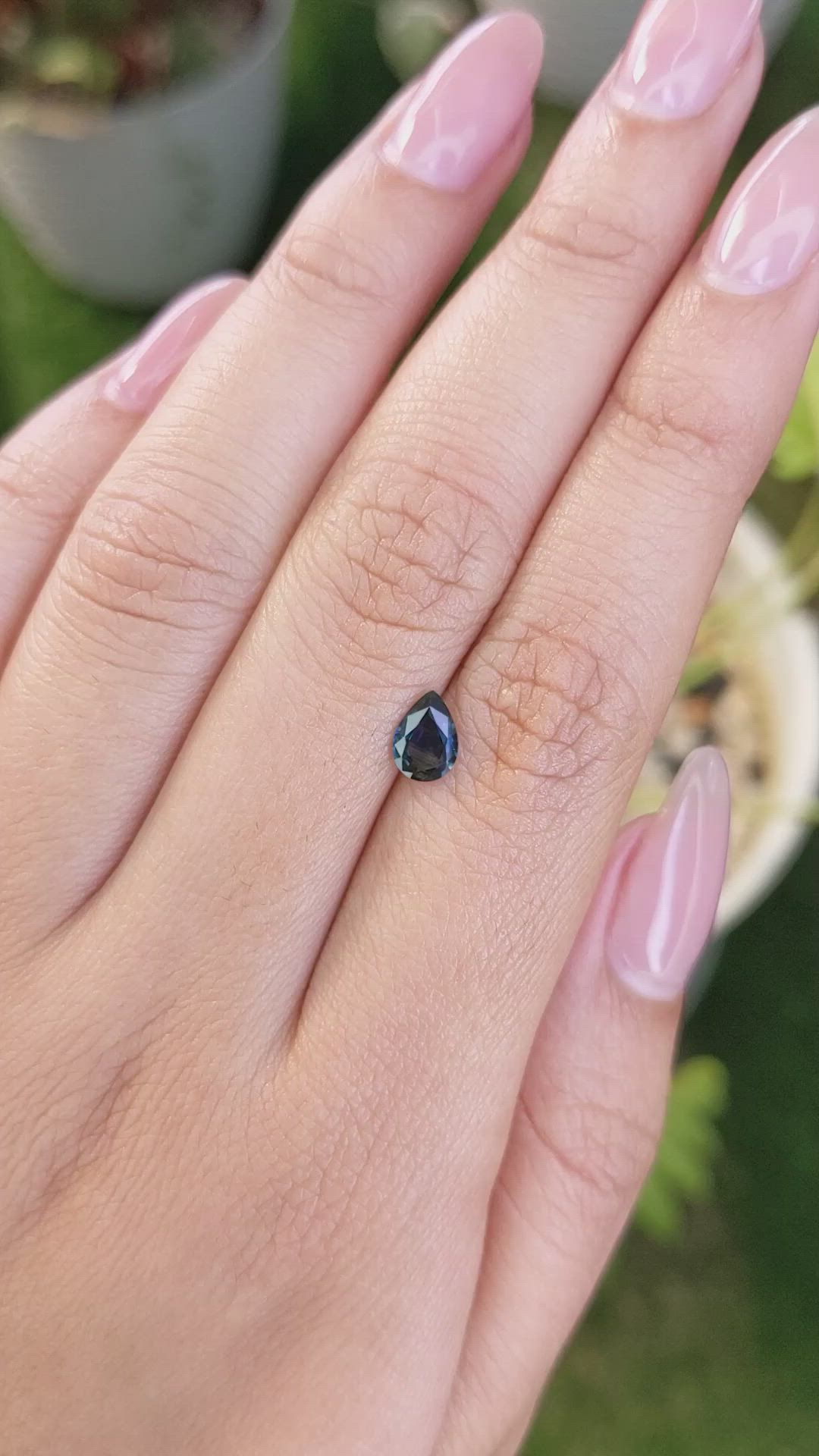 0.62 Ct. Greenish Blue Sapphire from Madagascar Size Video