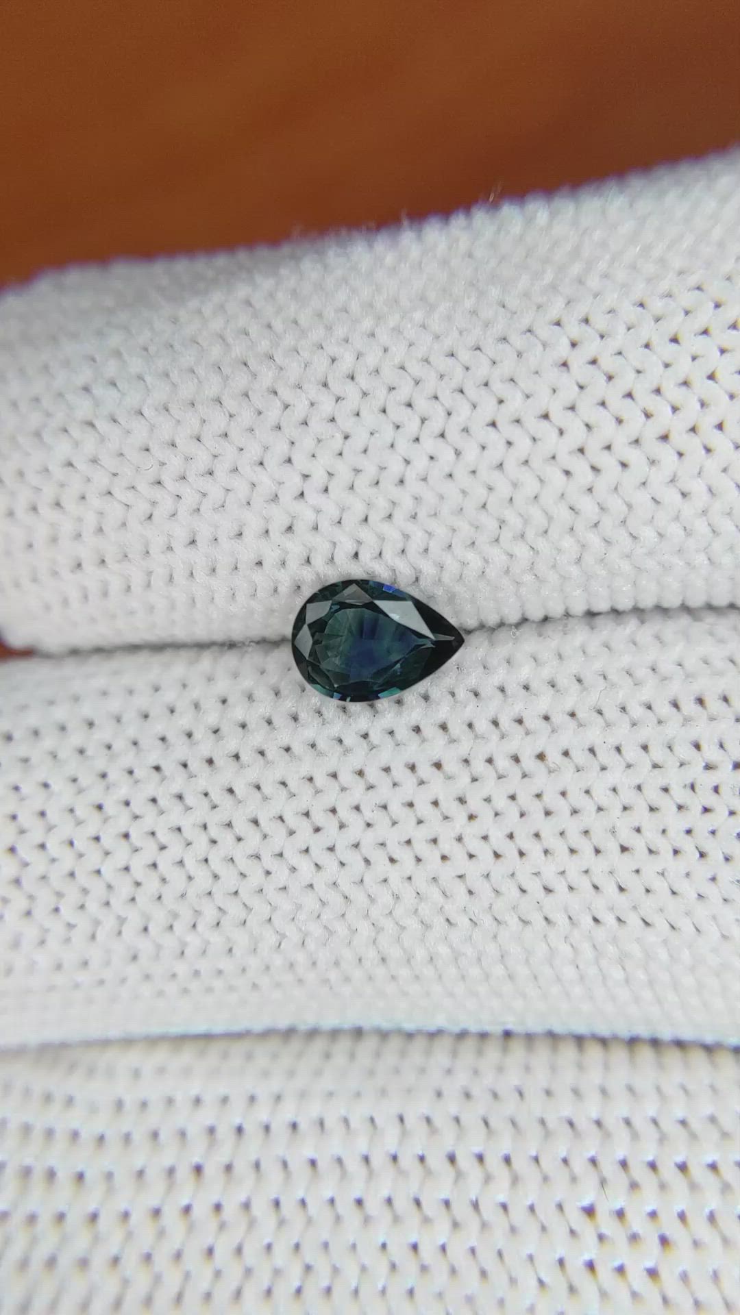 0.62 Ct. Greenish Blue Sapphire from Madagascar Size Video