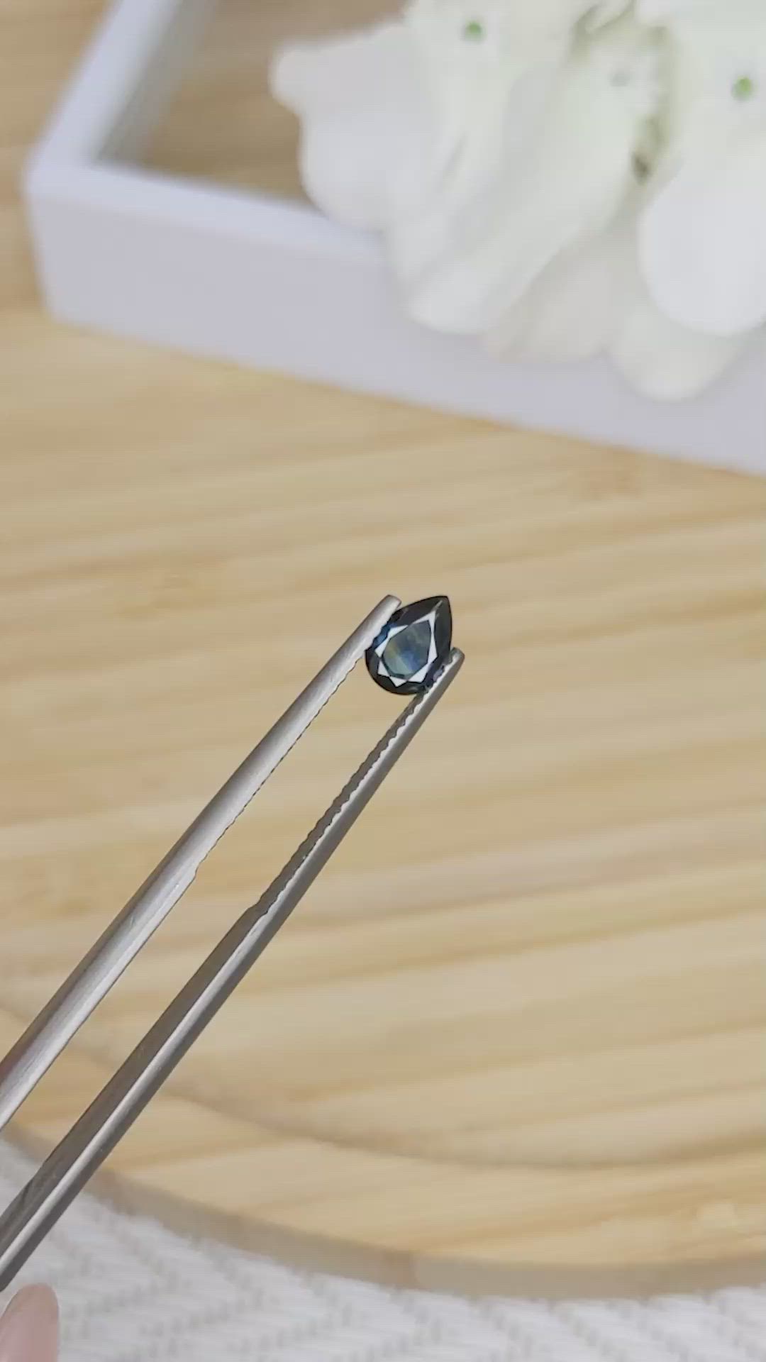0.62 Ct. Greenish Blue Sapphire from Madagascar Size Video