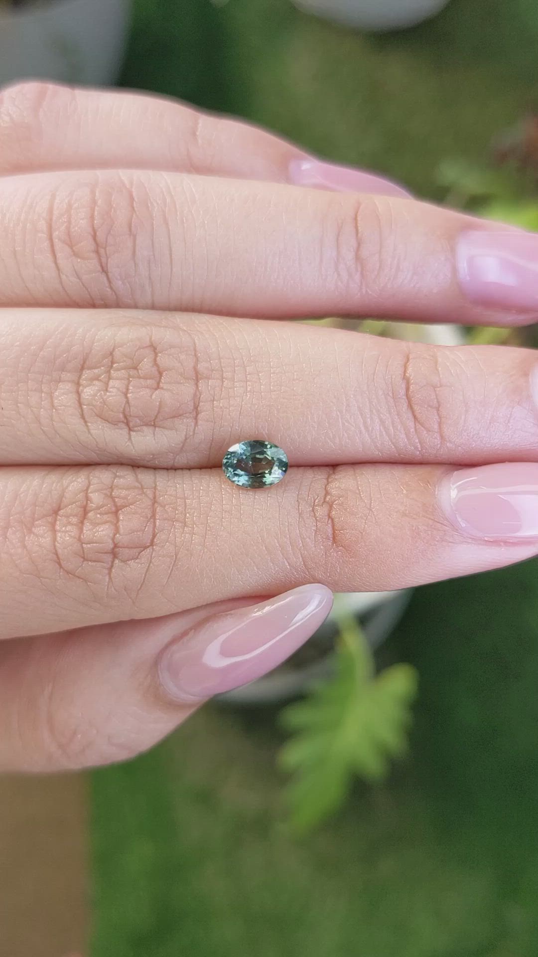 0.87 Ct. Green Sapphire from Madagascar Size Video
