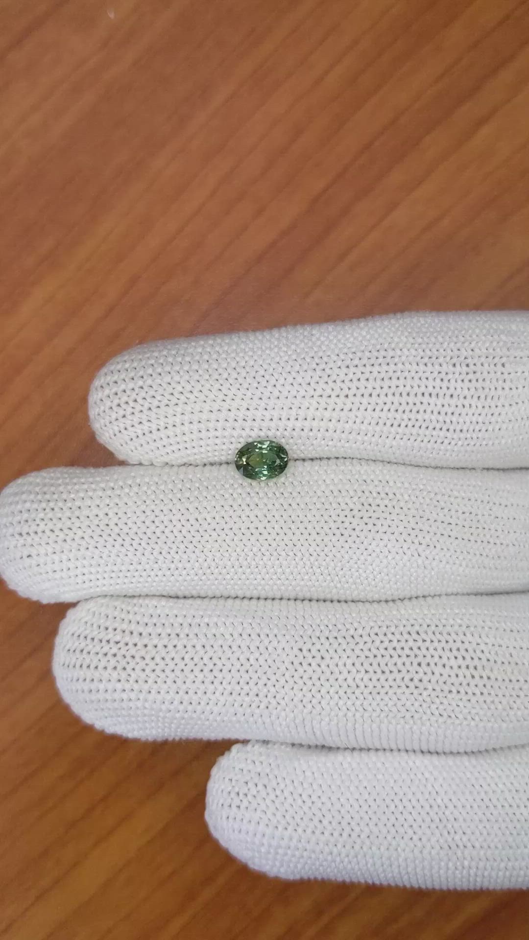 0.87 Ct. Green Sapphire from Madagascar Size Video