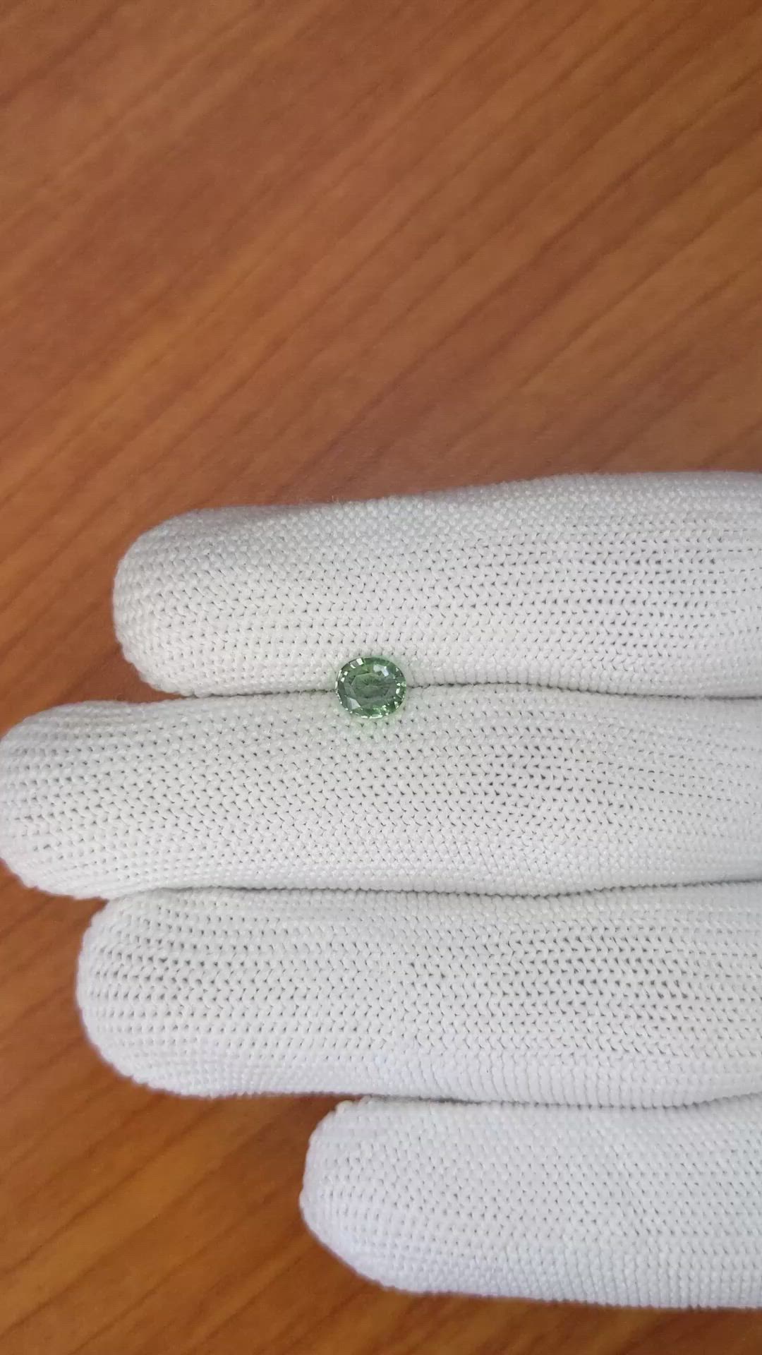 0.77 Ct. Green Sapphire from Madagascar Size Video