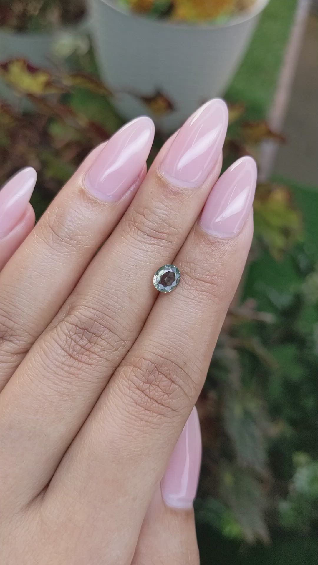 0.77 Ct. Green Sapphire from Madagascar Size Video