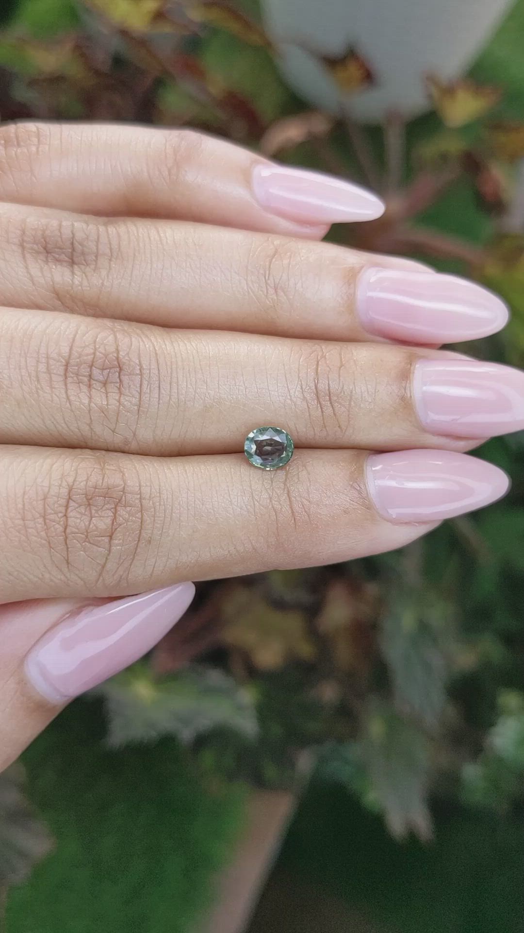 0.77 Ct. Green Sapphire from Madagascar Size Video