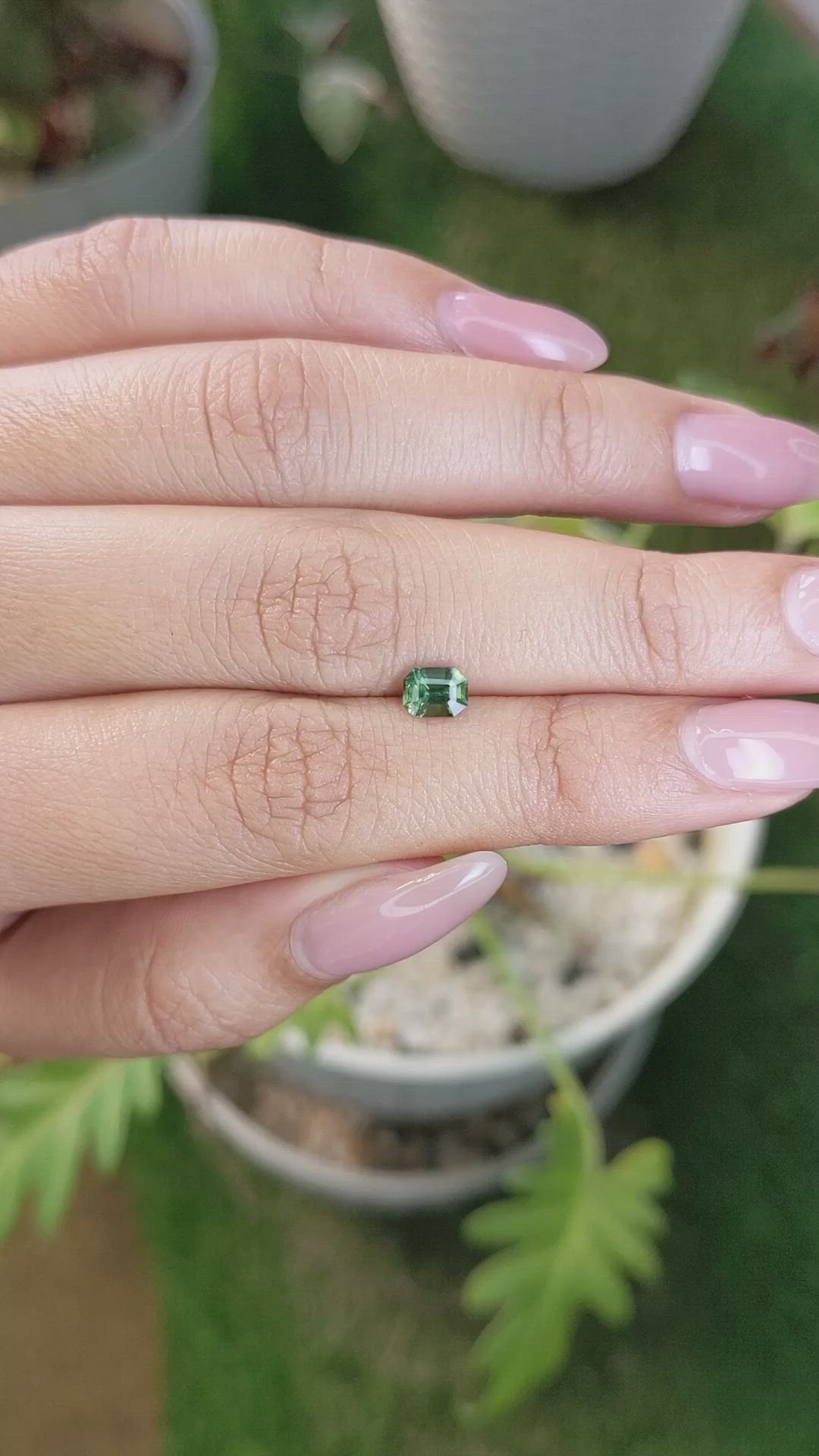 0.65 Ct. Green Sapphire from Madagascar Size Video