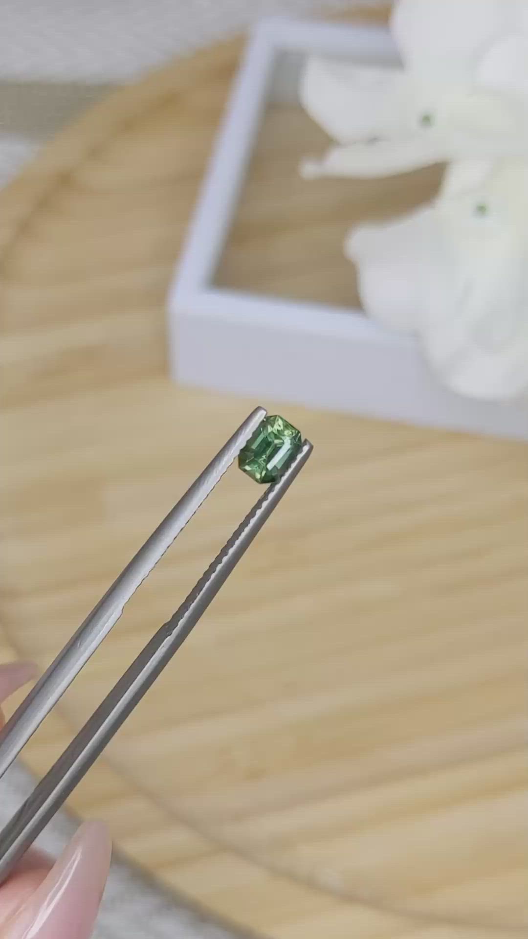 0.65 Ct. Green Sapphire from Madagascar Size Video