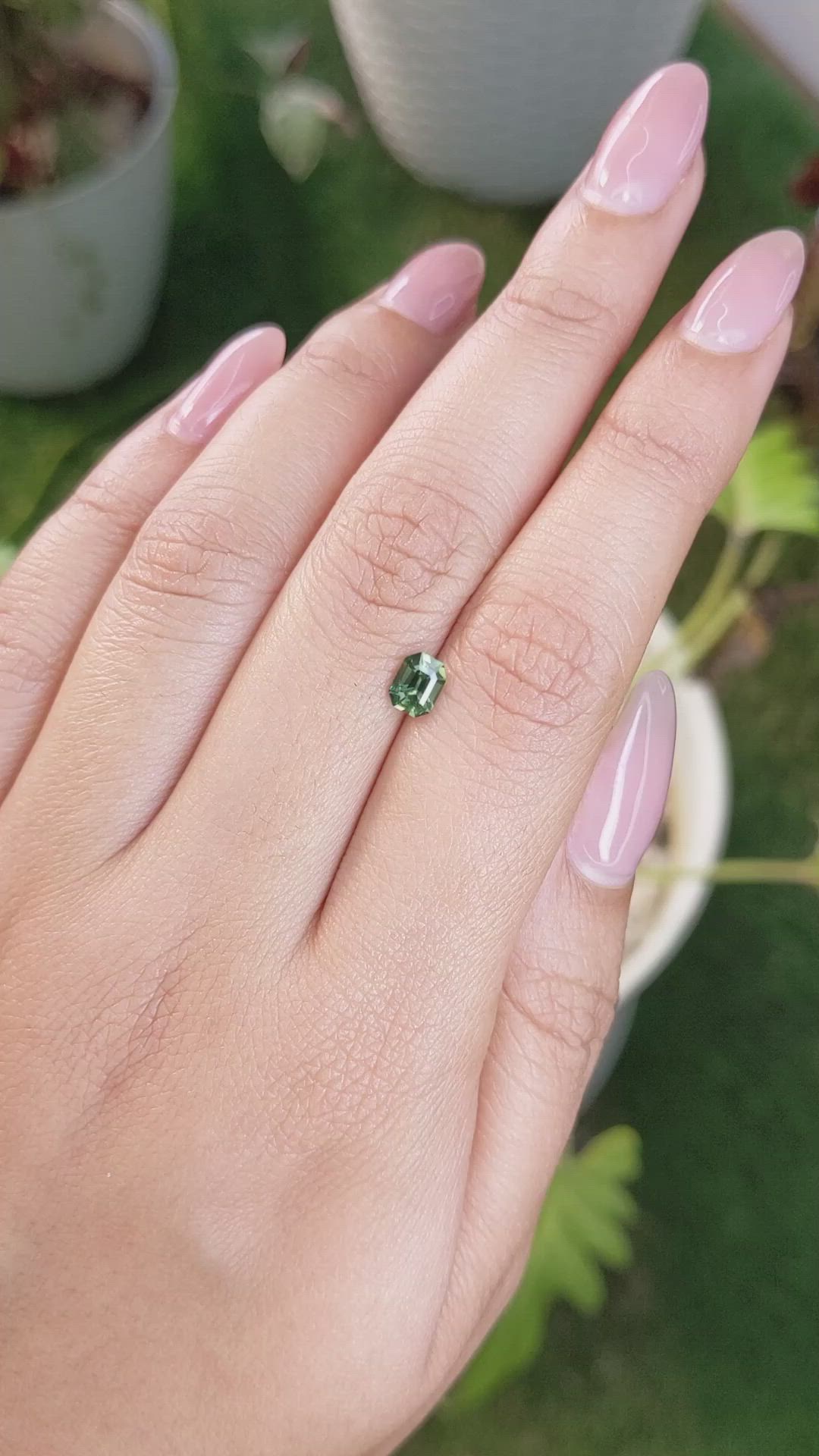 0.65 Ct. Green Sapphire from Madagascar Size Video