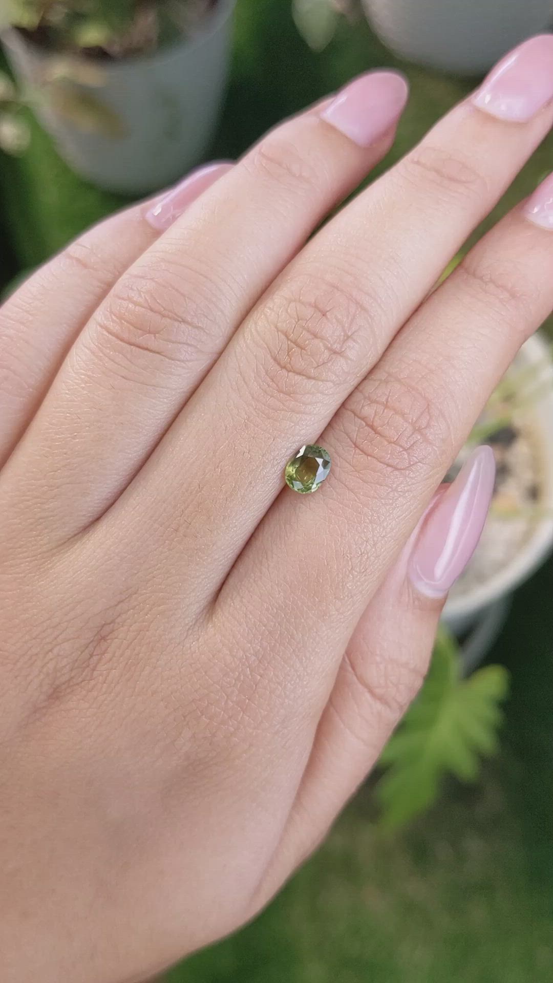 0.83 Ct. Greenish Yellow Sapphire from Madagascar Size Video