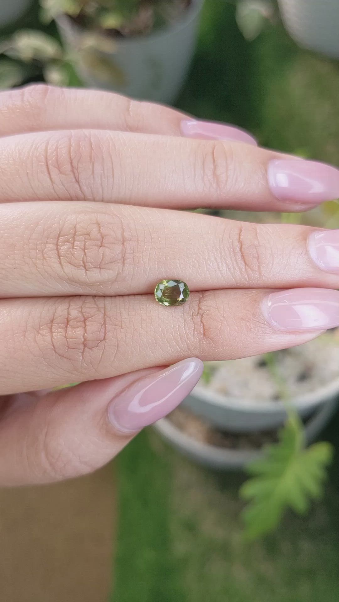 0.83 Ct. Greenish Yellow Sapphire from Madagascar Size Video