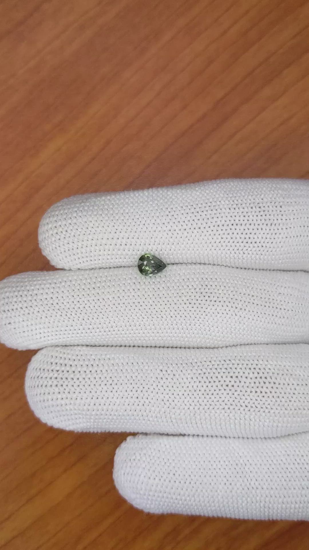 0.56 Ct. Green Sapphire from Madagascar Size Video