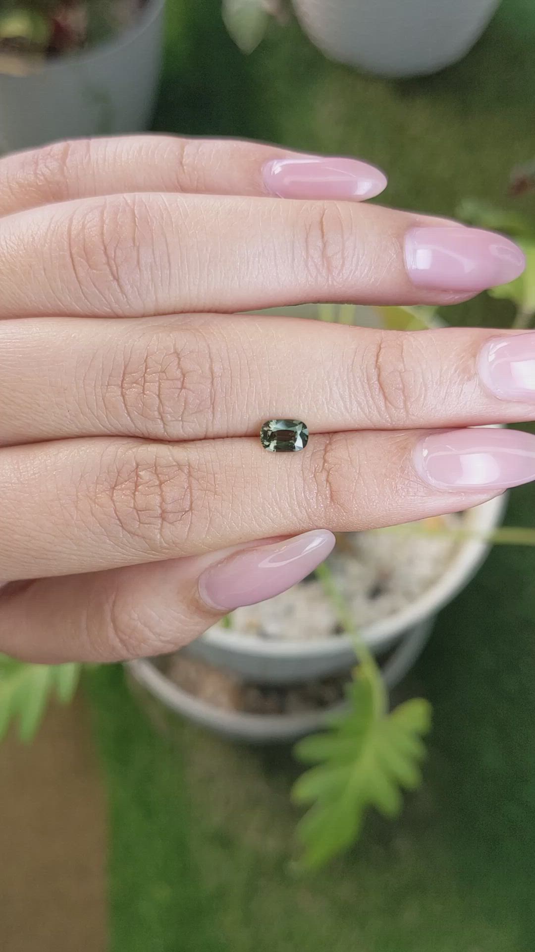 0.63 Ct. Green Sapphire from Madagascar Size Video