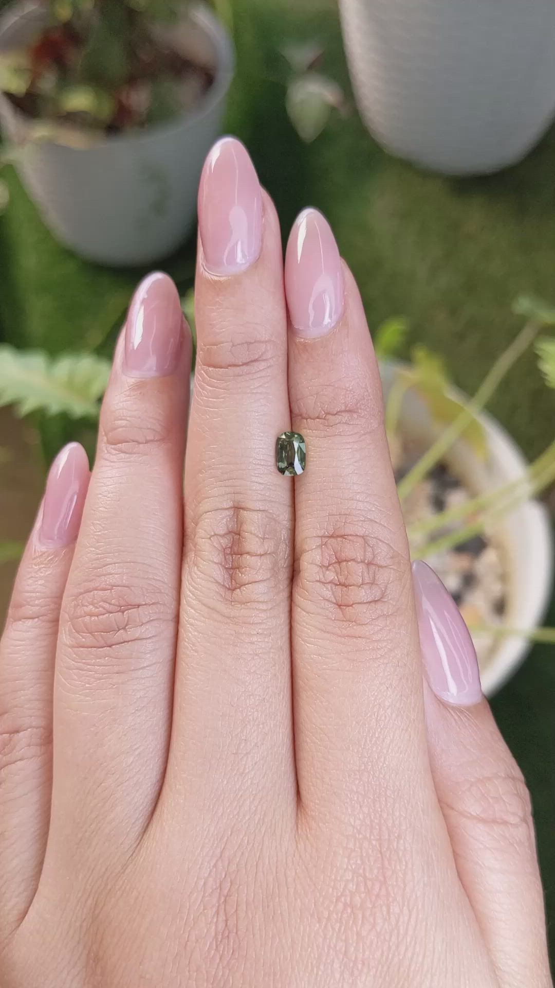 0.63 Ct. Green Sapphire from Madagascar Size Video