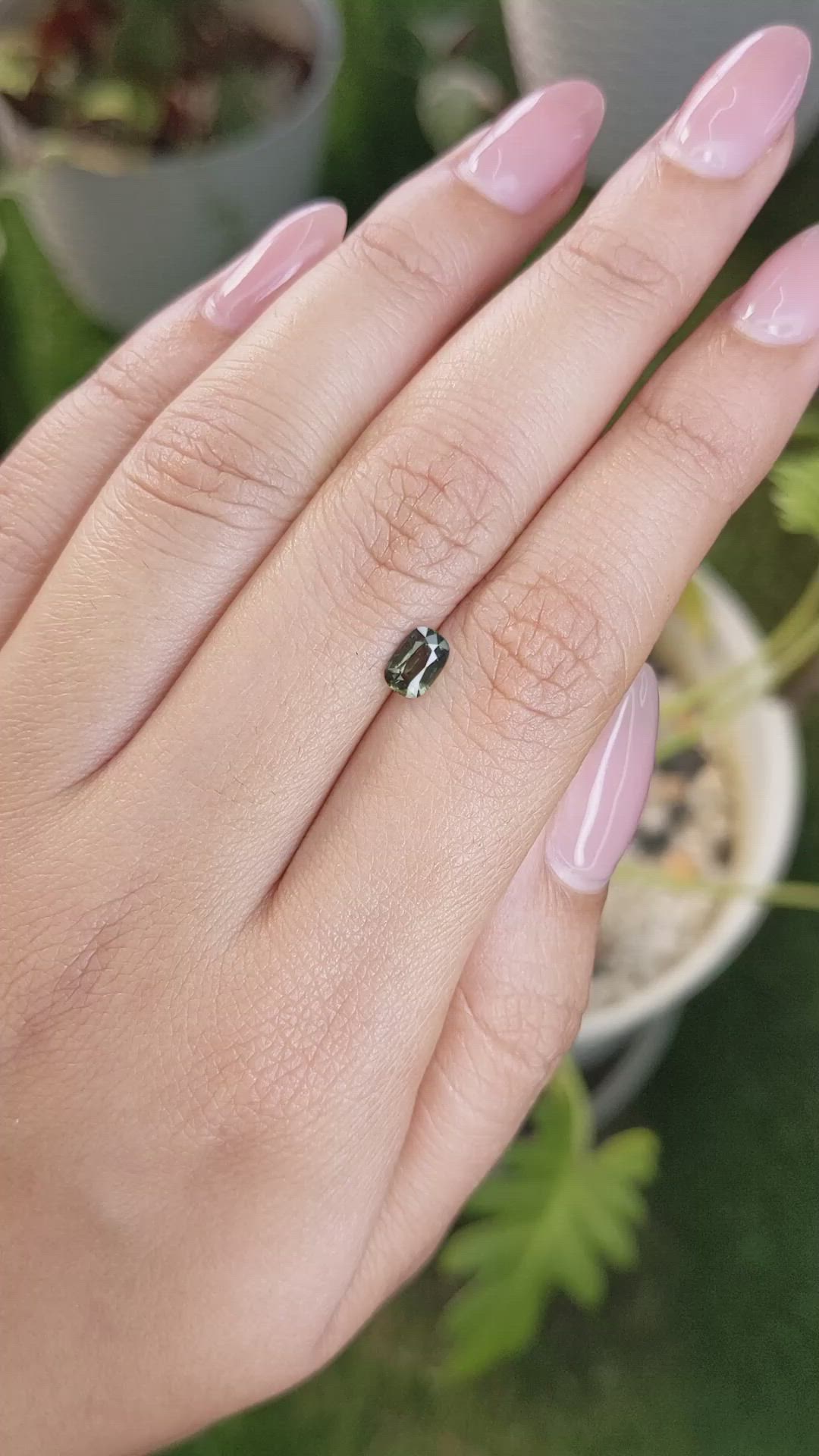 0.63 Ct. Green Sapphire from Madagascar Size Video