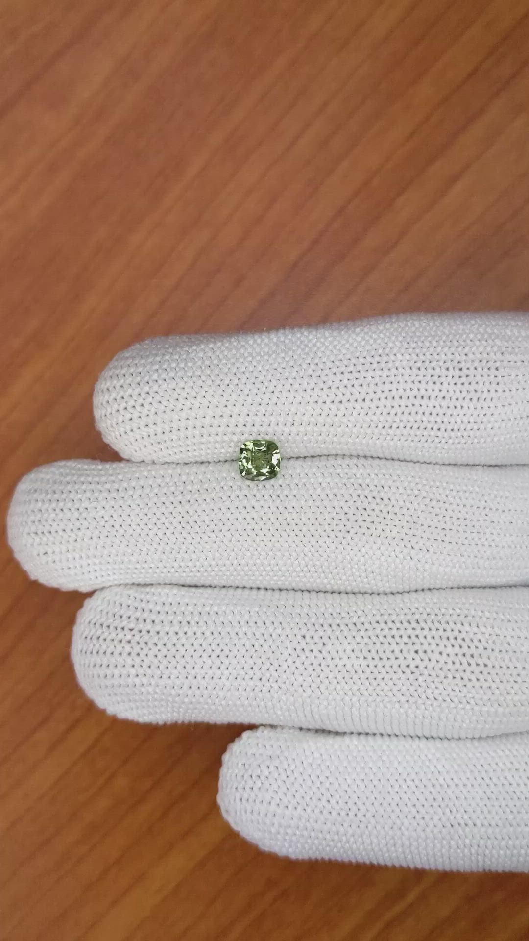 0.70 Ct. Yellowish Green Sapphire from Madagascar Size Video