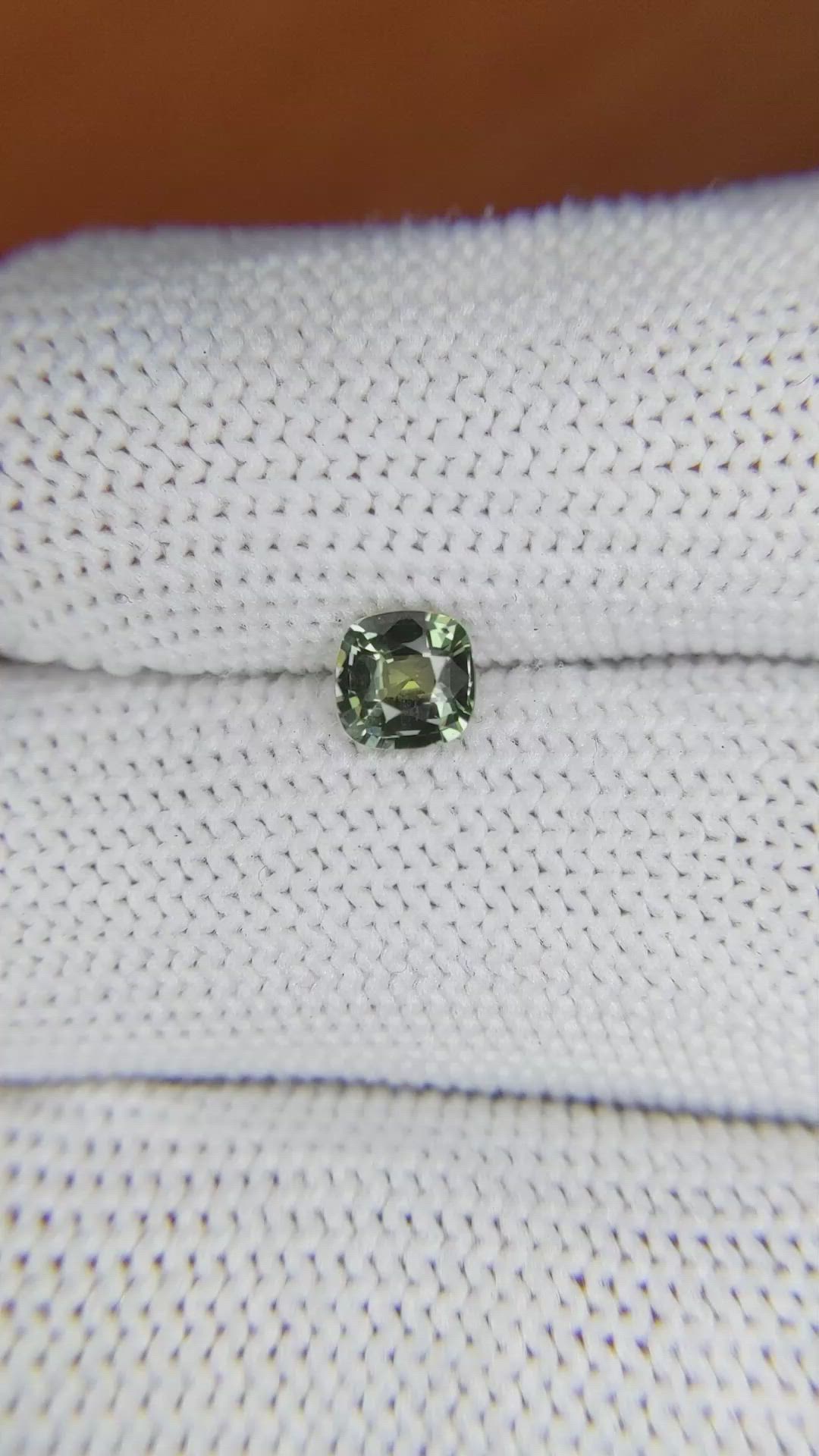 0.70 Ct. Yellowish Green Sapphire from Madagascar Size Video