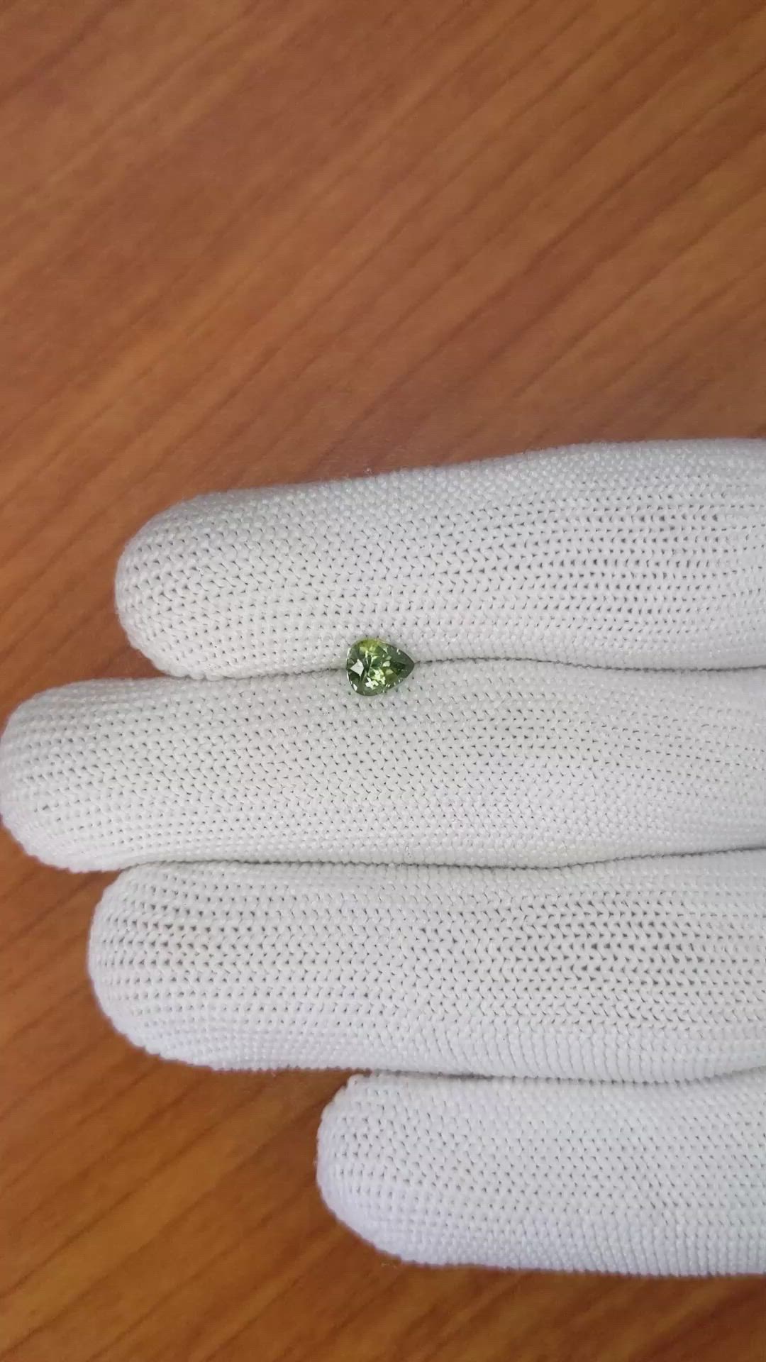 0.67 Ct. Green Sapphire from Madagascar Size Video