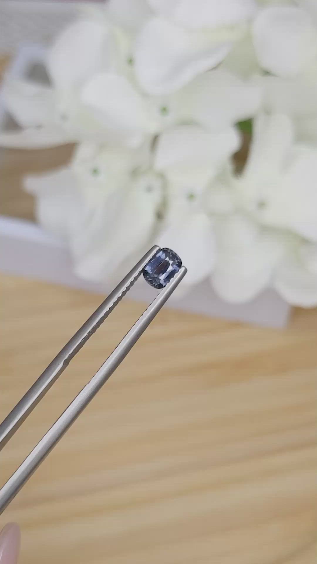0.64 Ct. Greyish Blue Sapphire from Madagascar Size Video