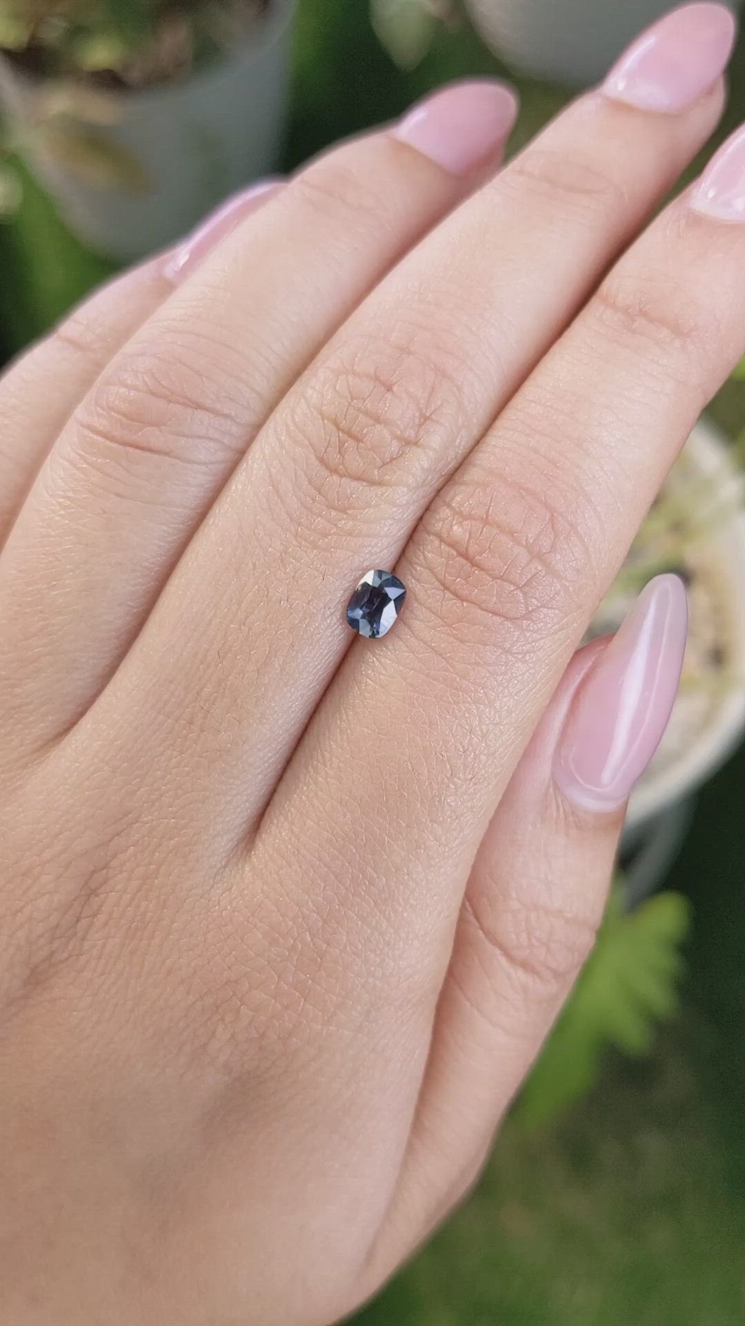 0.64 Ct. Greyish Blue Sapphire from Madagascar Size Video