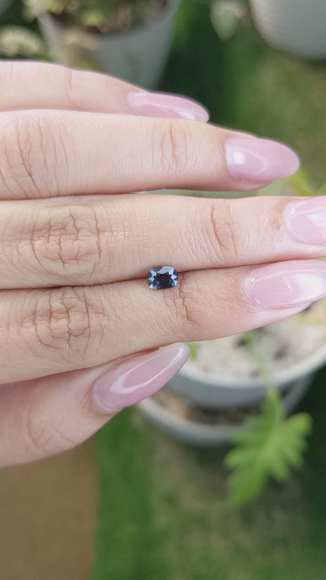 0.64 Ct. Greyish Blue Sapphire from Madagascar Size Video