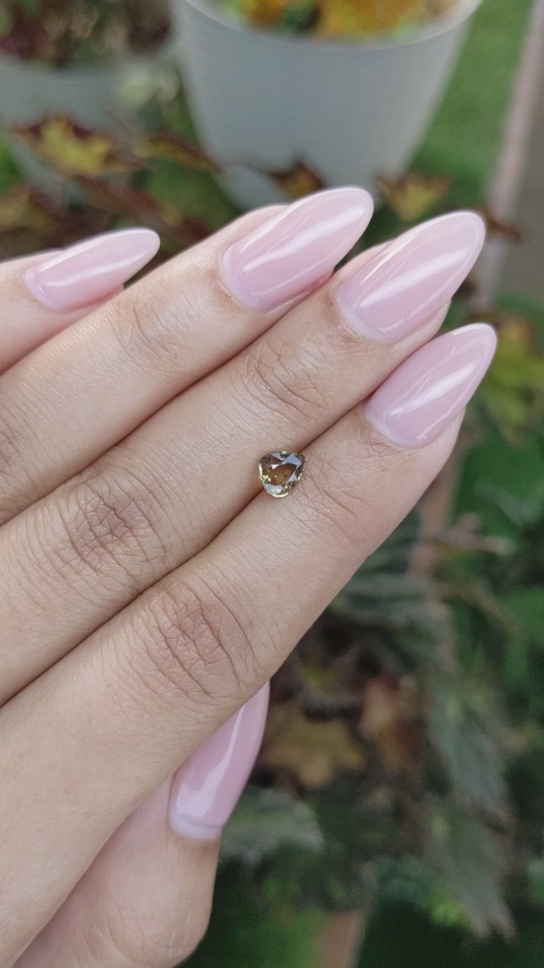 0.70 Ct. Yellowish Brown Sapphire from Madagascar Size Video