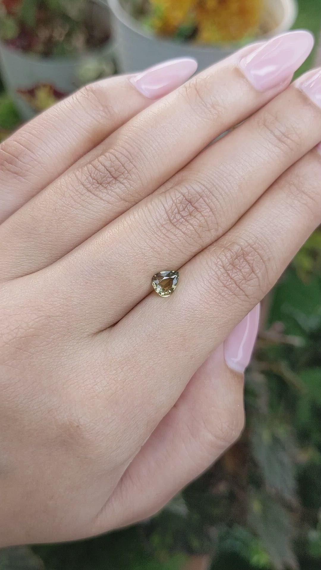 0.70 Ct. Yellowish Brown Sapphire from Madagascar Size Video