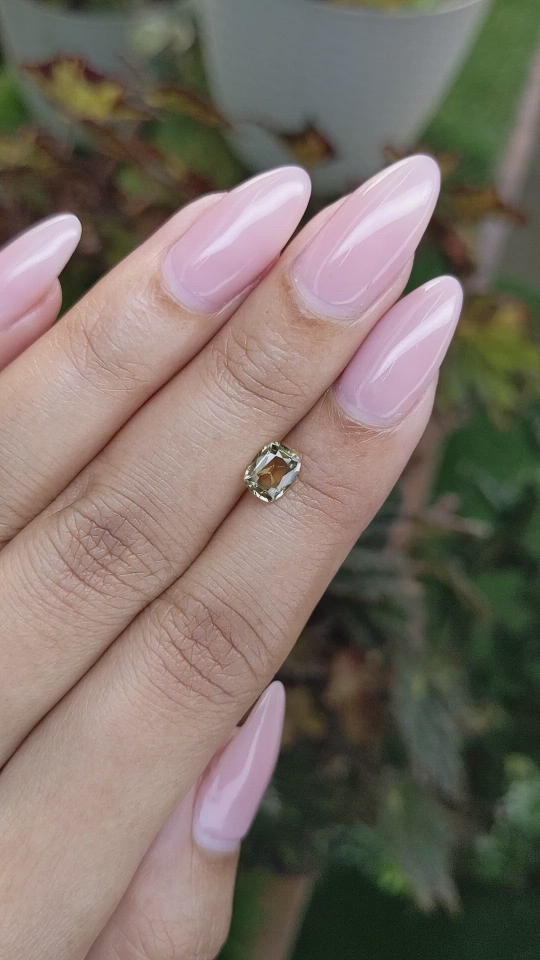 0.87 Ct. Greenish Yellow Sapphire from Madagascar Size Video