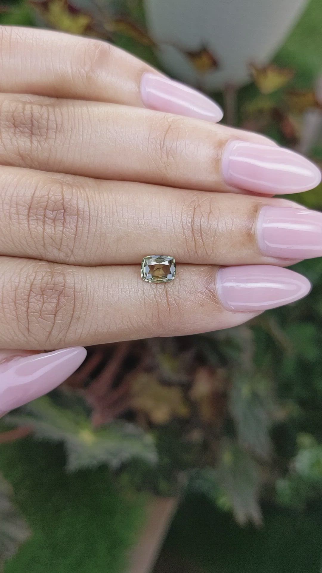 0.87 Ct. Greenish Yellow Sapphire from Madagascar Size Video