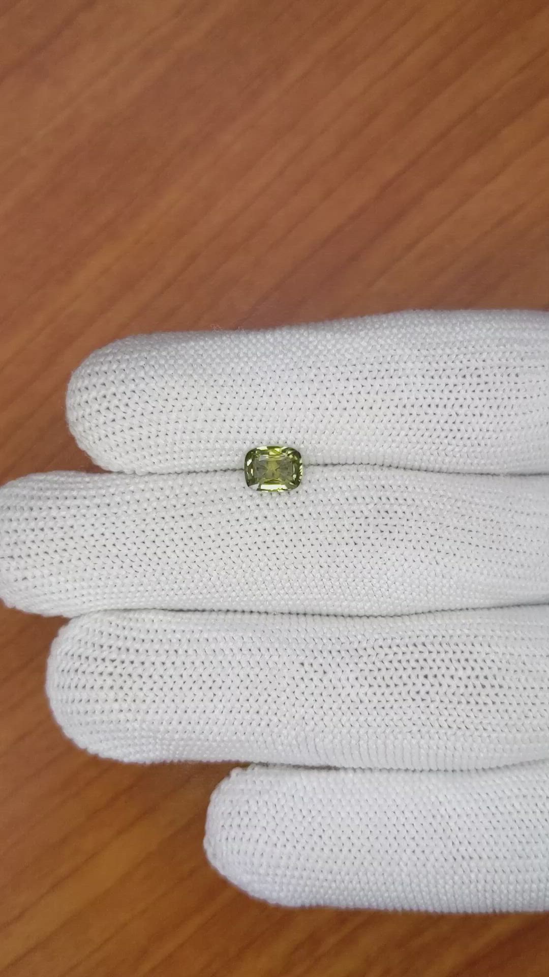 0.87 Ct. Greenish Yellow Sapphire from Madagascar Size Video