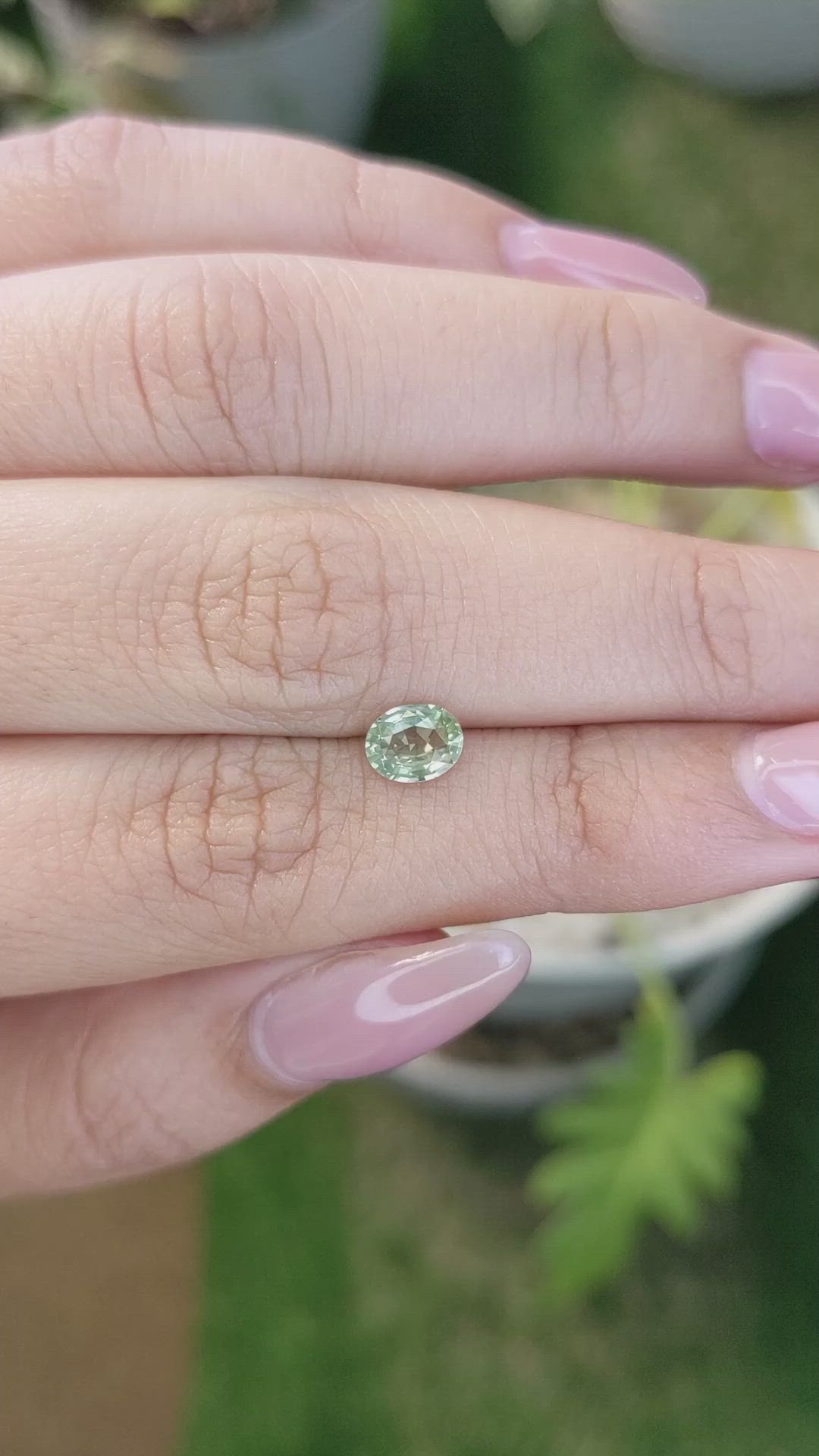 0.80 Ct. Yellowish Green Sapphire from Madagascar Size Video