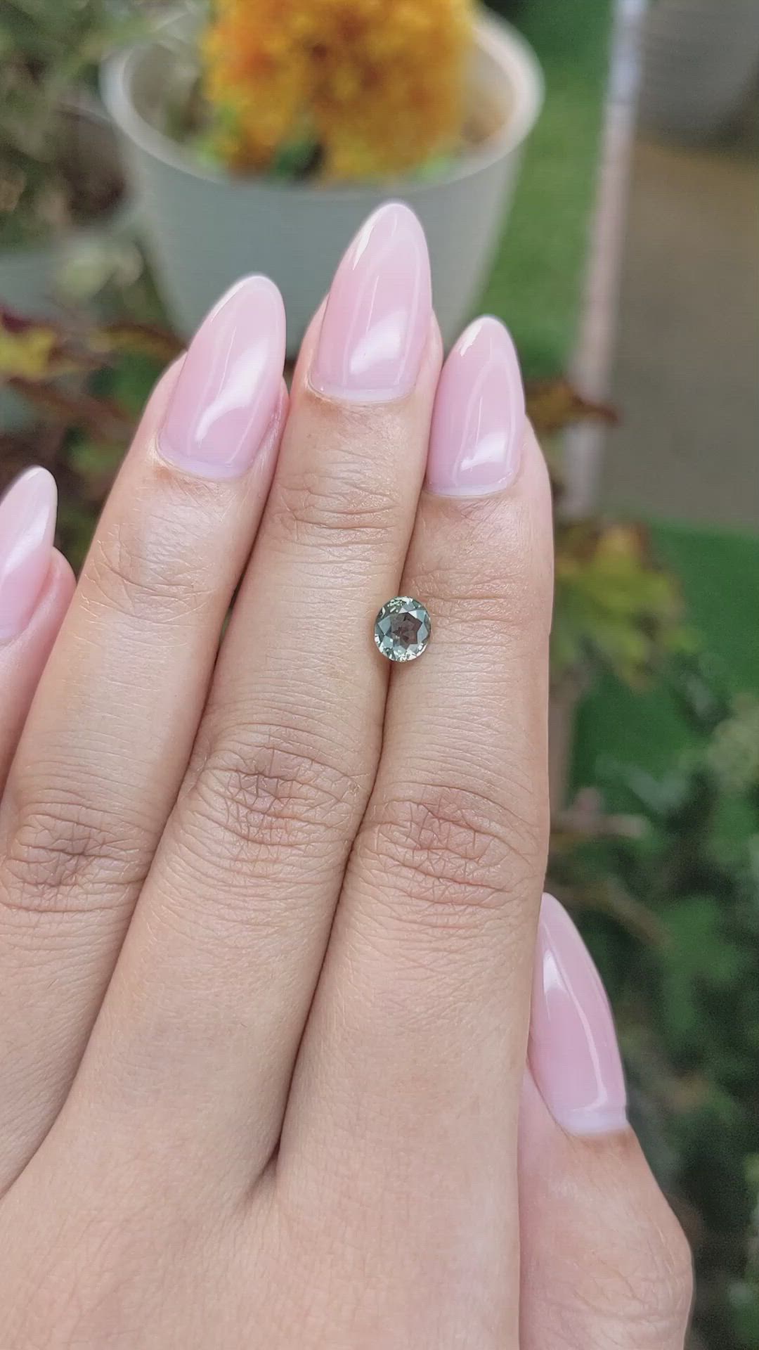 0.83 Ct. Green Sapphire from Madagascar Size Video