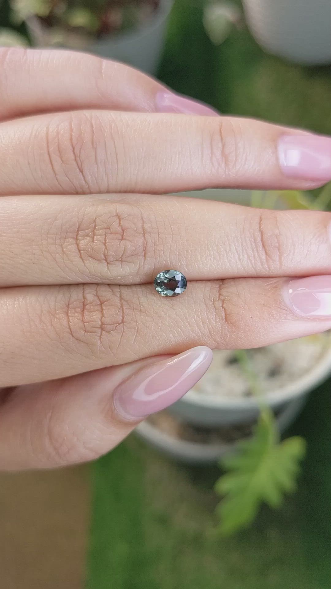 0.91 Ct. Green Sapphire from Madagascar Size Video