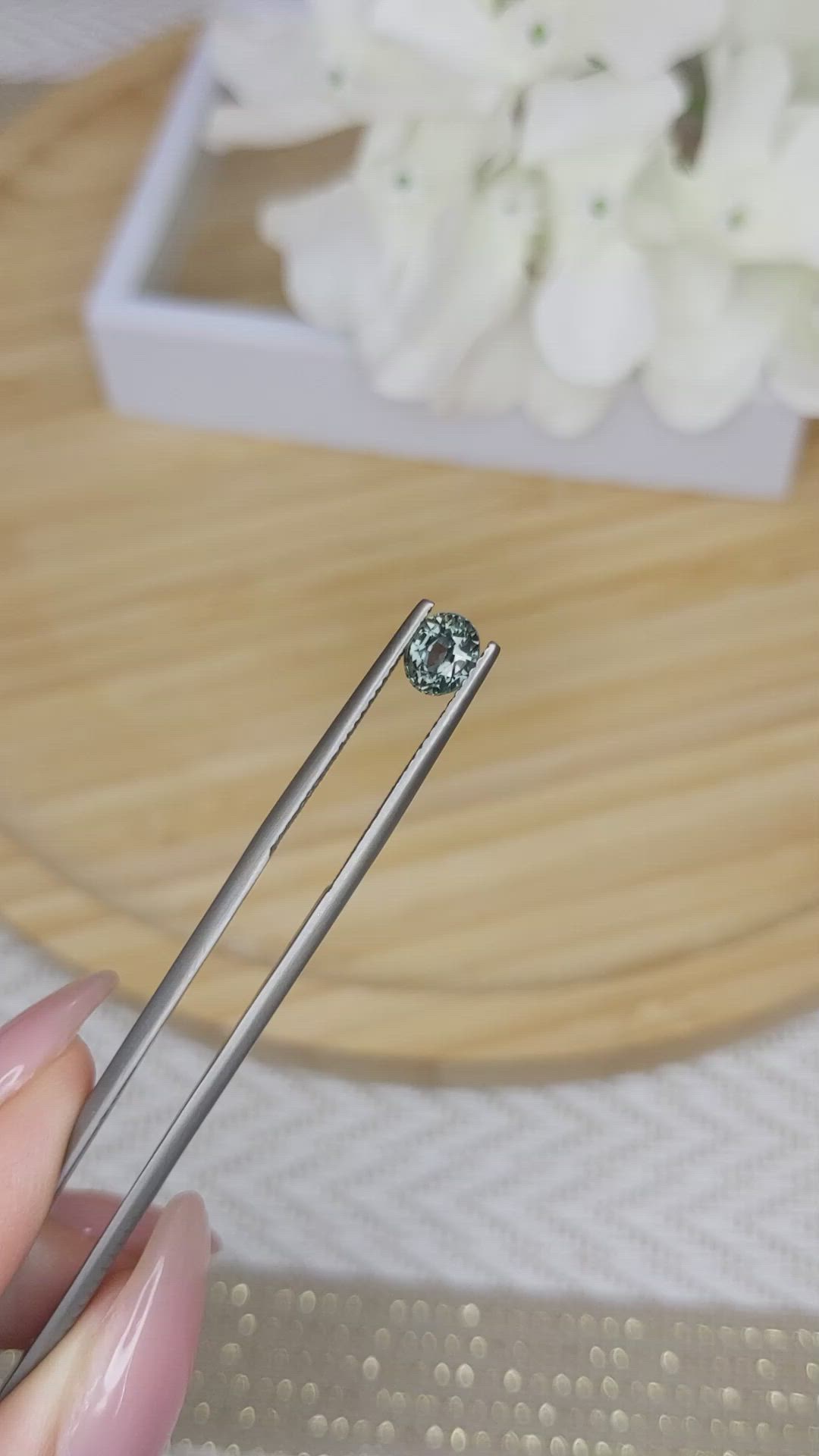 0.91 Ct. Green Sapphire from Madagascar Size Video