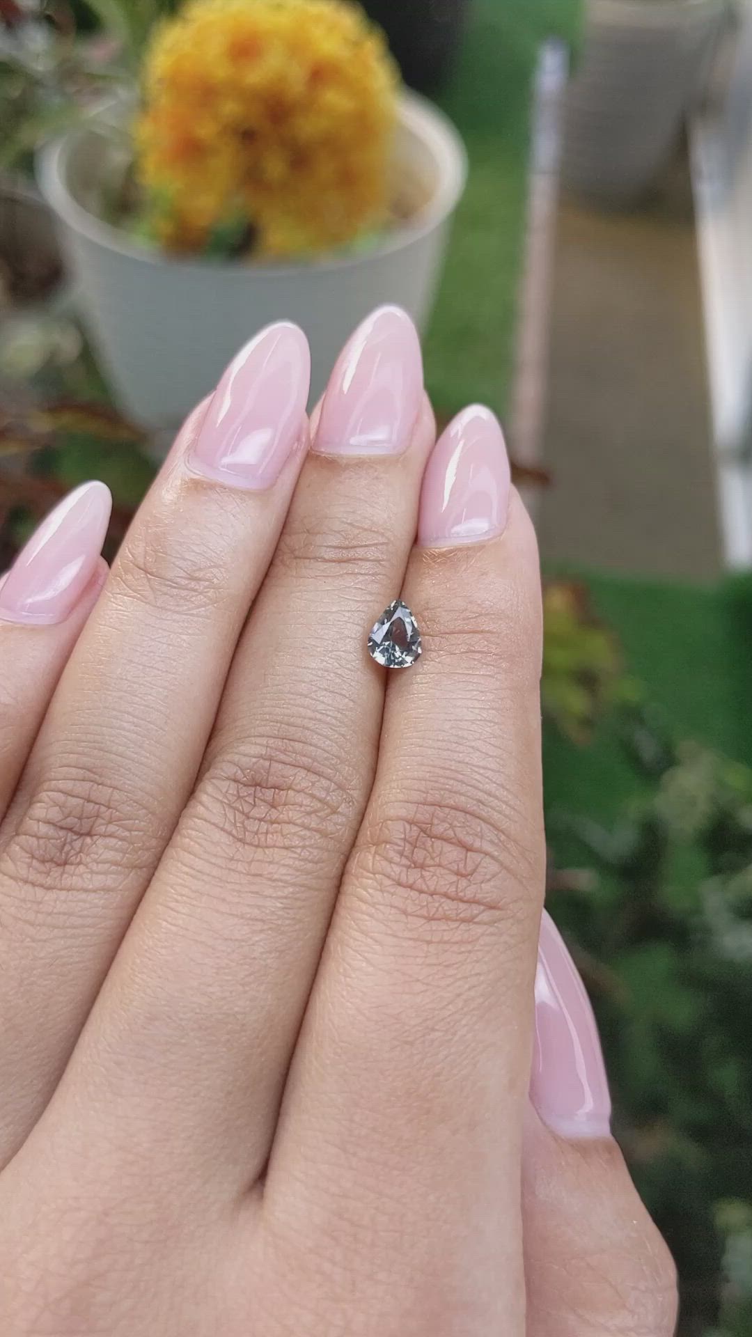 0.79 Ct. Bluish Grey Sapphire from Madagascar Size Video