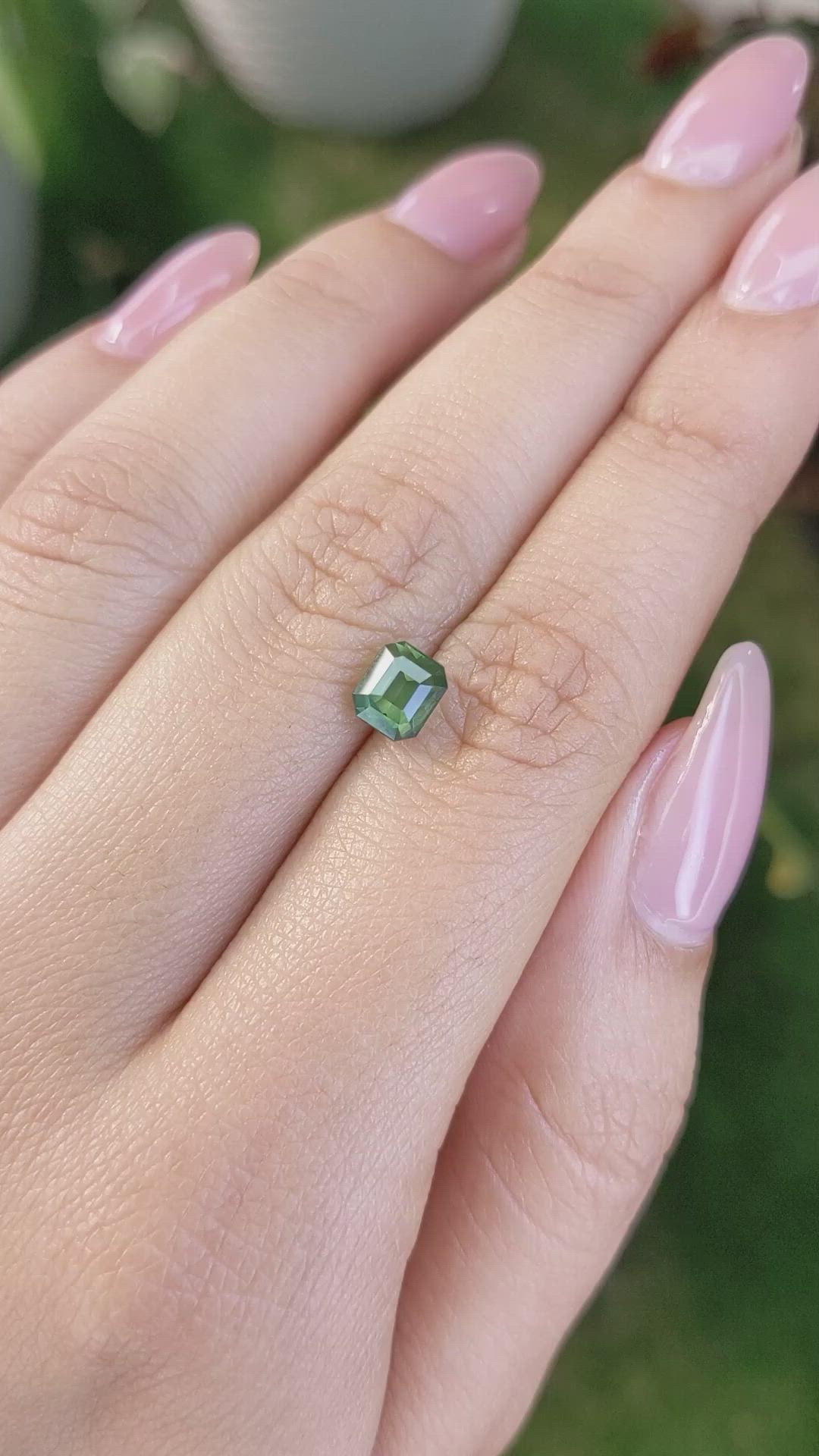 1.55 Ct. Green Sapphire from Madagascar Size Video