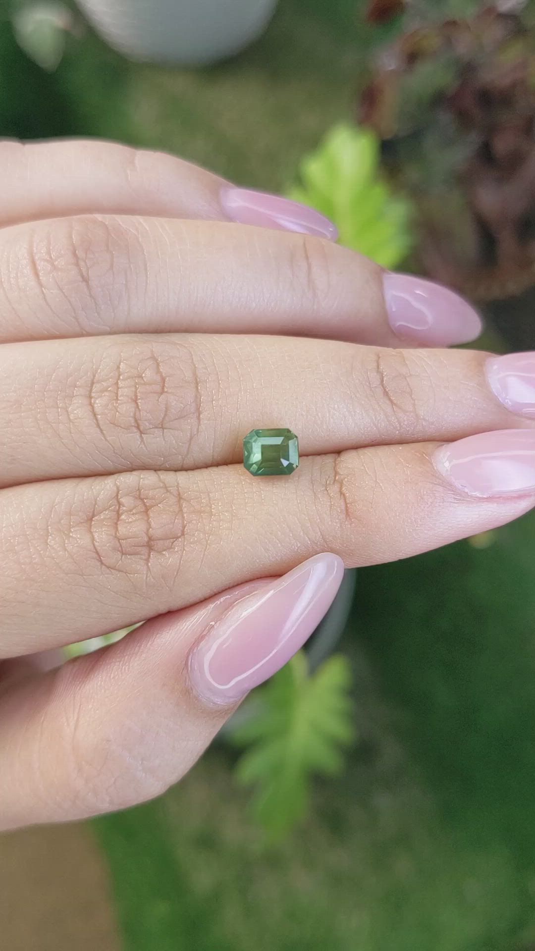 1.55 Ct. Green Sapphire from Madagascar Size Video