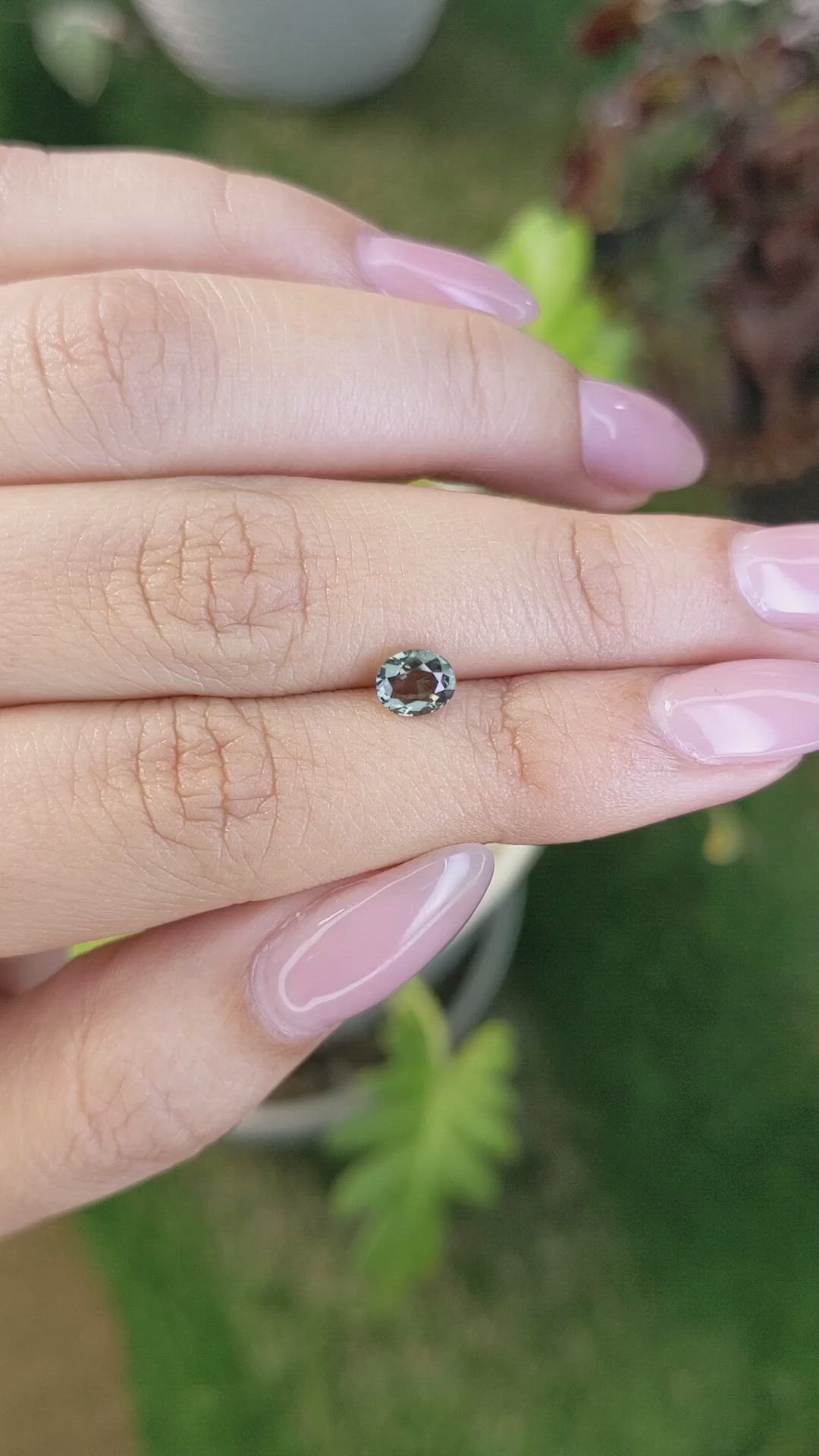 0.83 Ct. Yellowish Green Sapphire from Madagascar Size Video