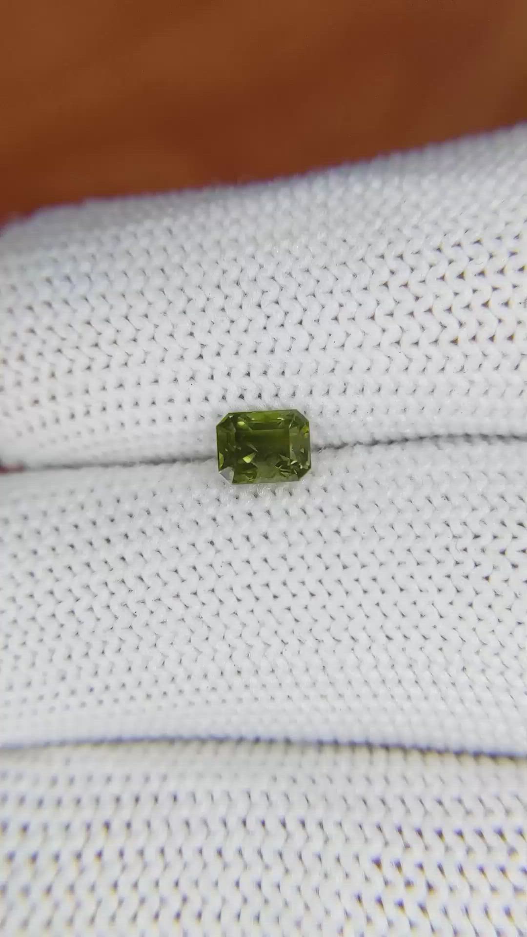 0.82 Ct. Greenish Yellow Sapphire from Madagascar Size Video