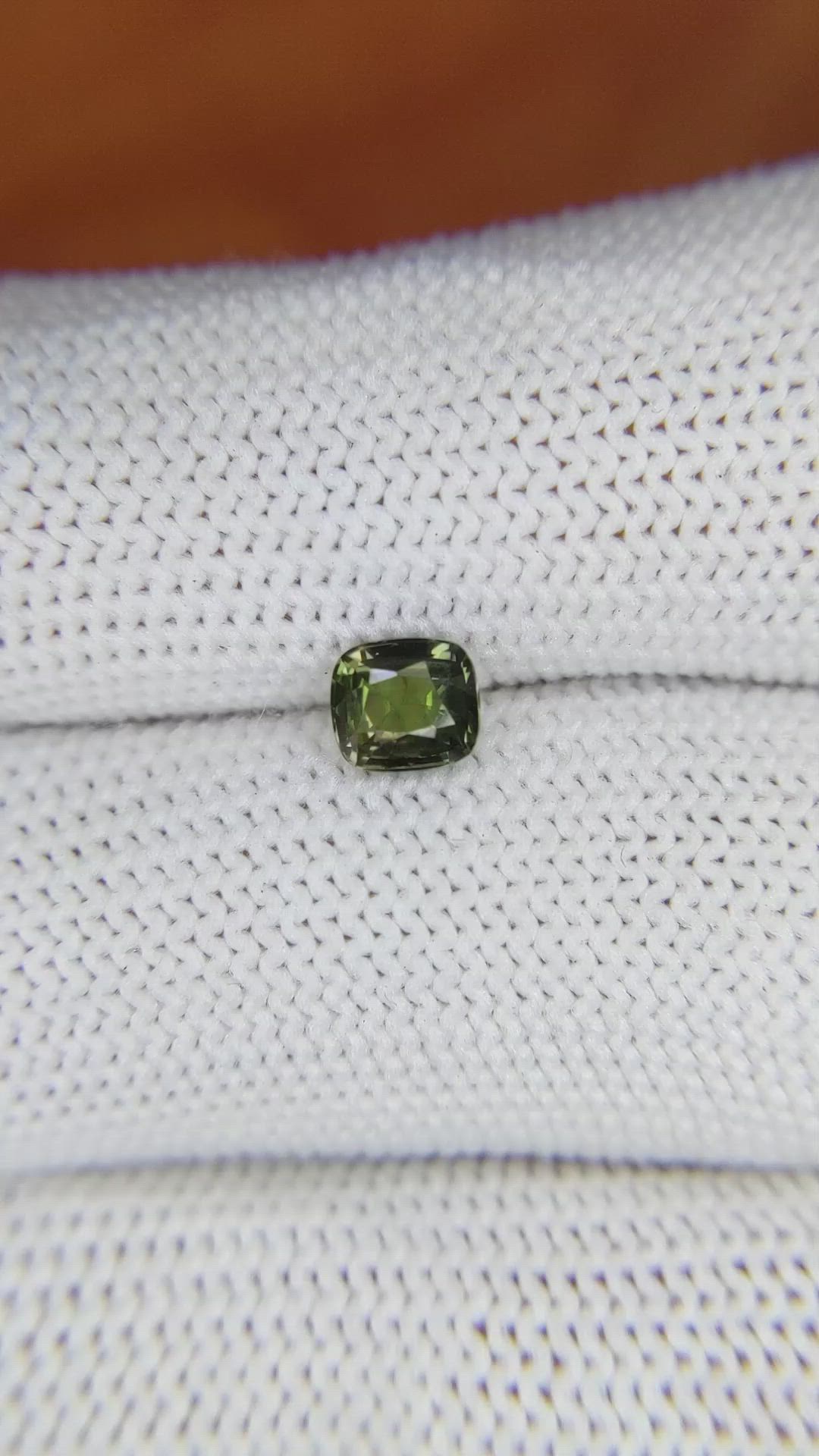 0.77 Ct. Yellowish Green Sapphire from Madagascar Size Video