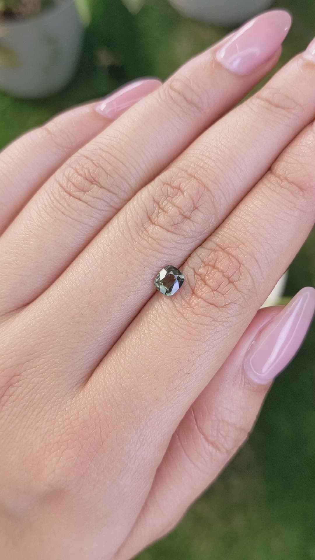 0.77 Ct. Yellowish Green Sapphire from Madagascar Size Video