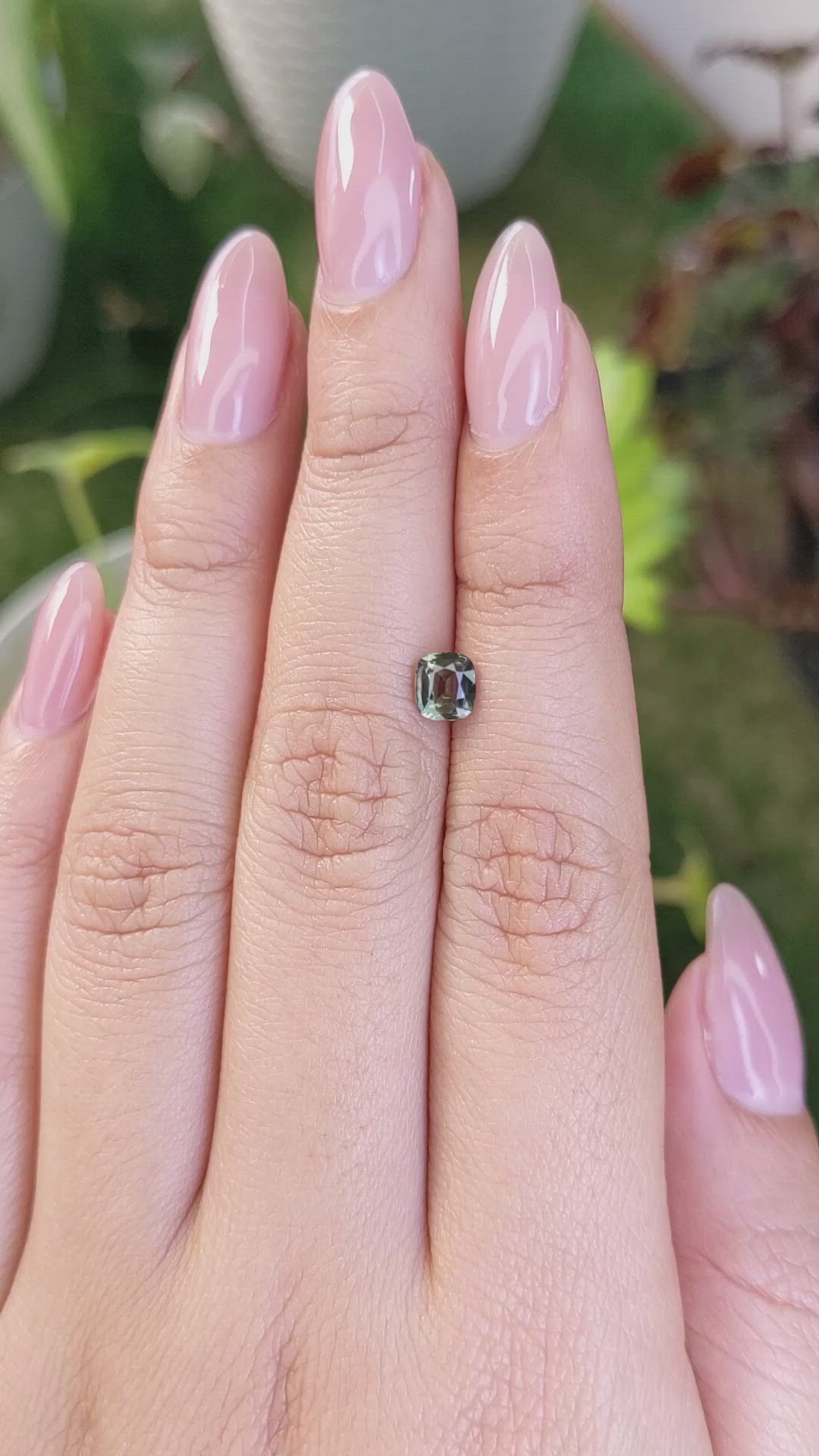 0.77 Ct. Yellowish Green Sapphire from Madagascar Size Video