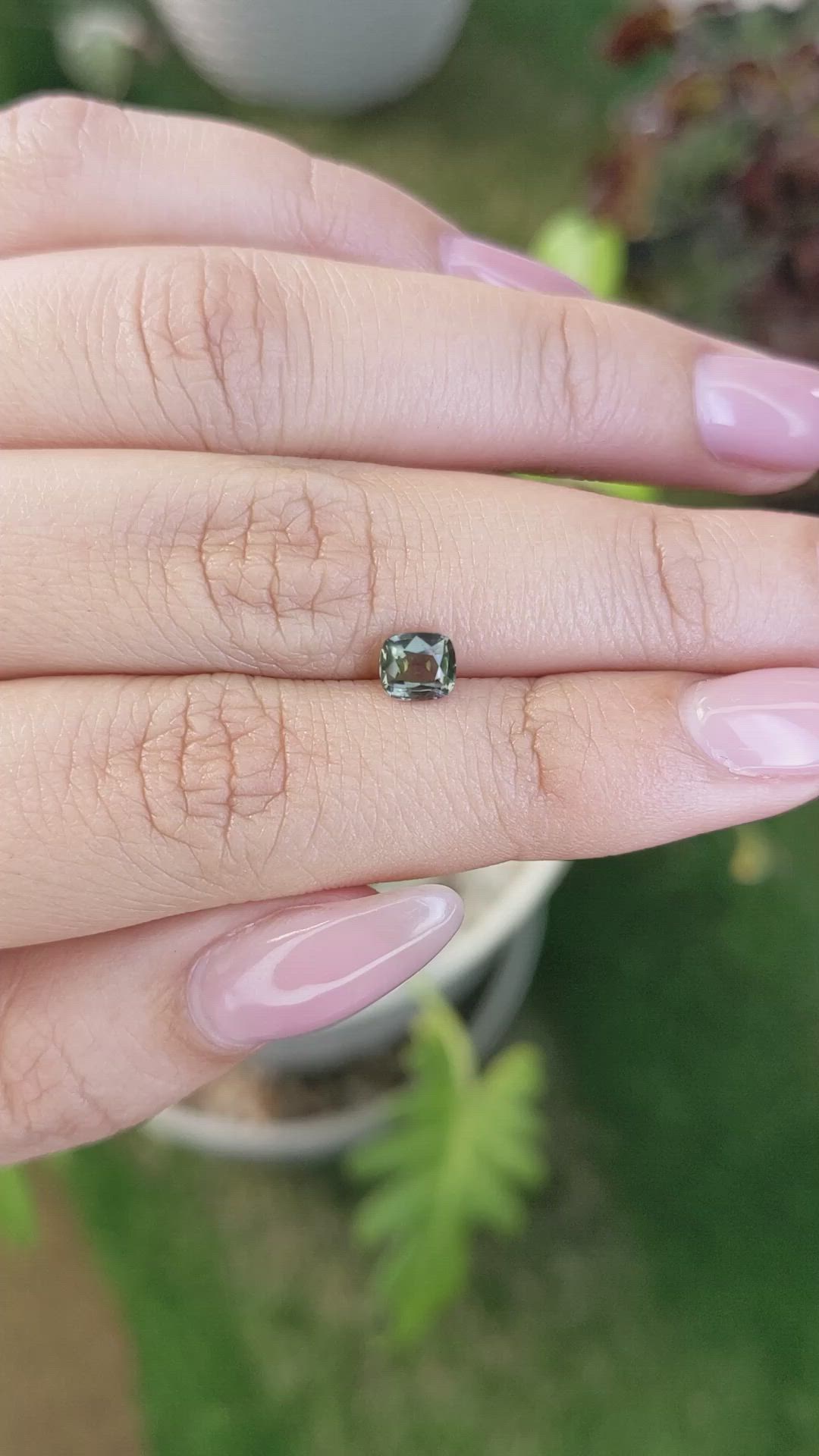 0.77 Ct. Yellowish Green Sapphire from Madagascar Size Video